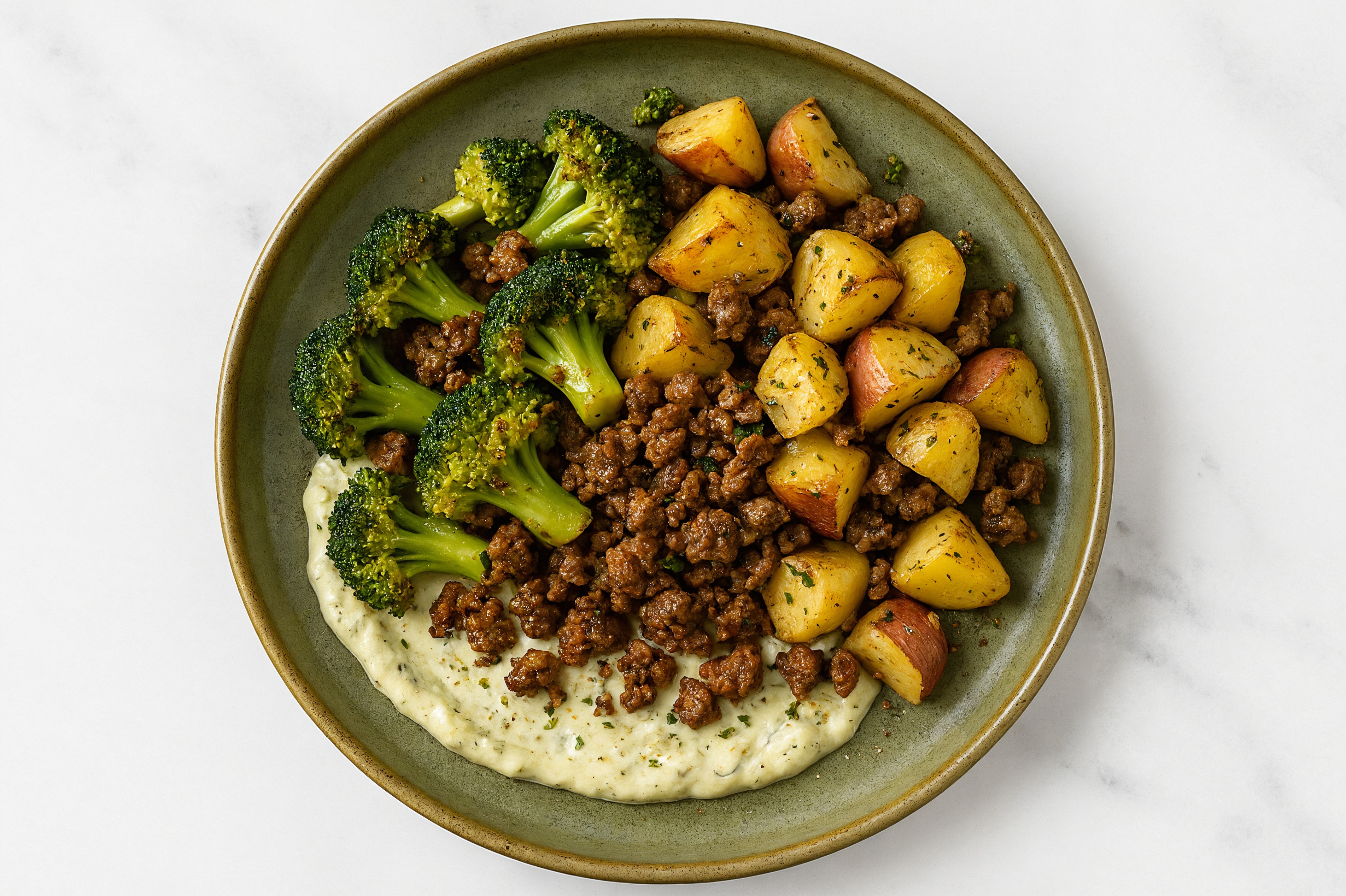 Broccoli + Garlicky Wagyu Beef with Dill Pickle Sauce
