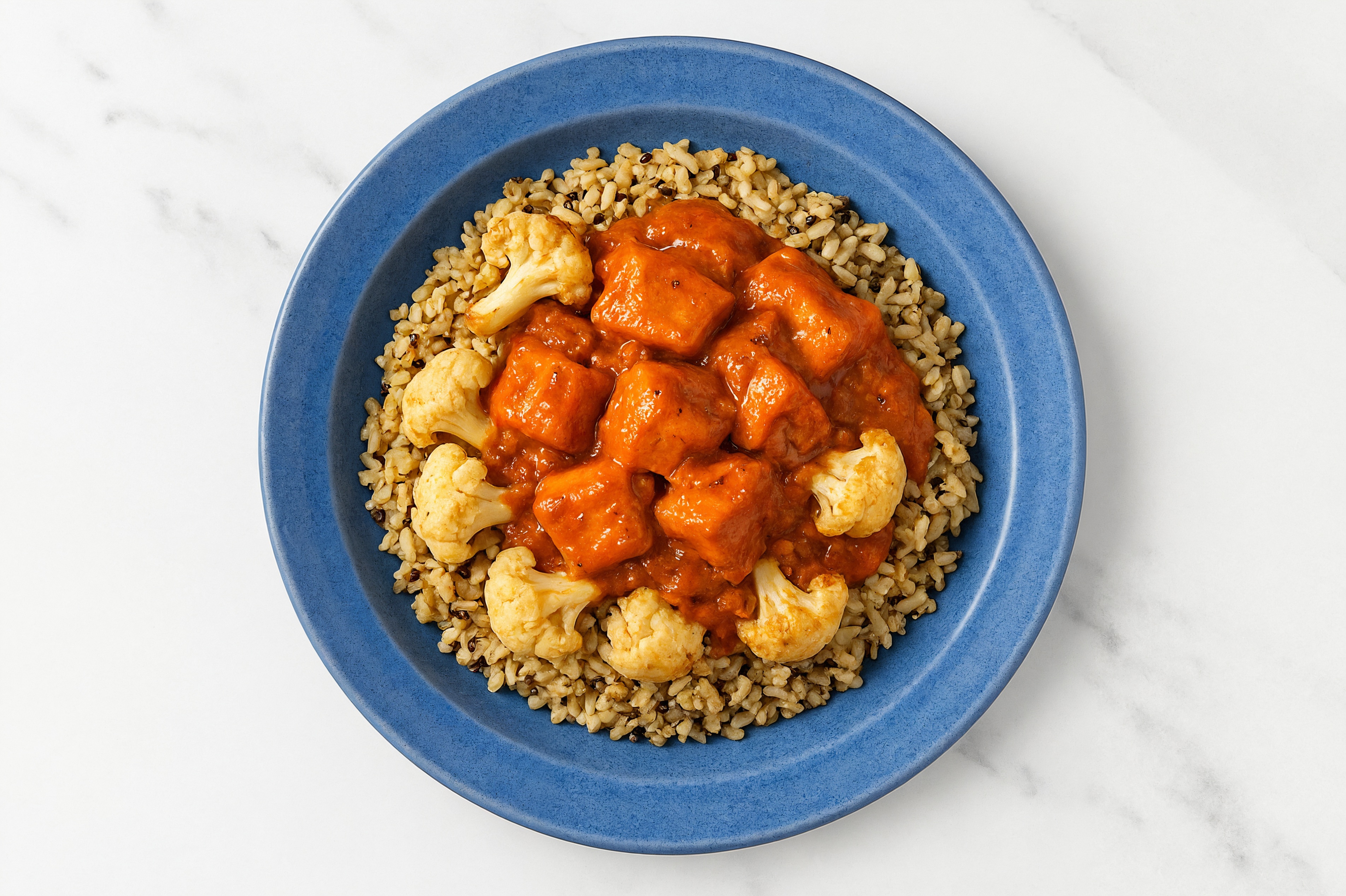 Salmon Tikka Masala over Brown Rice Quinoa Blend