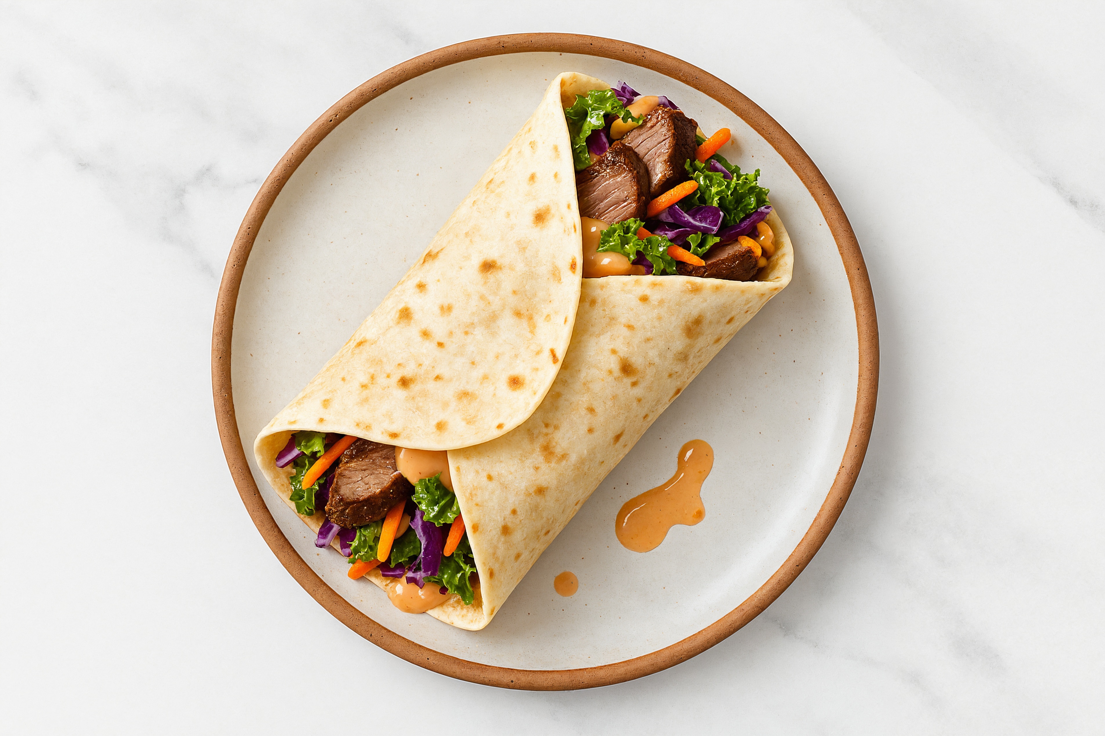 Organic Tortilla Sirloin Steak Wrap with Thousand Island
