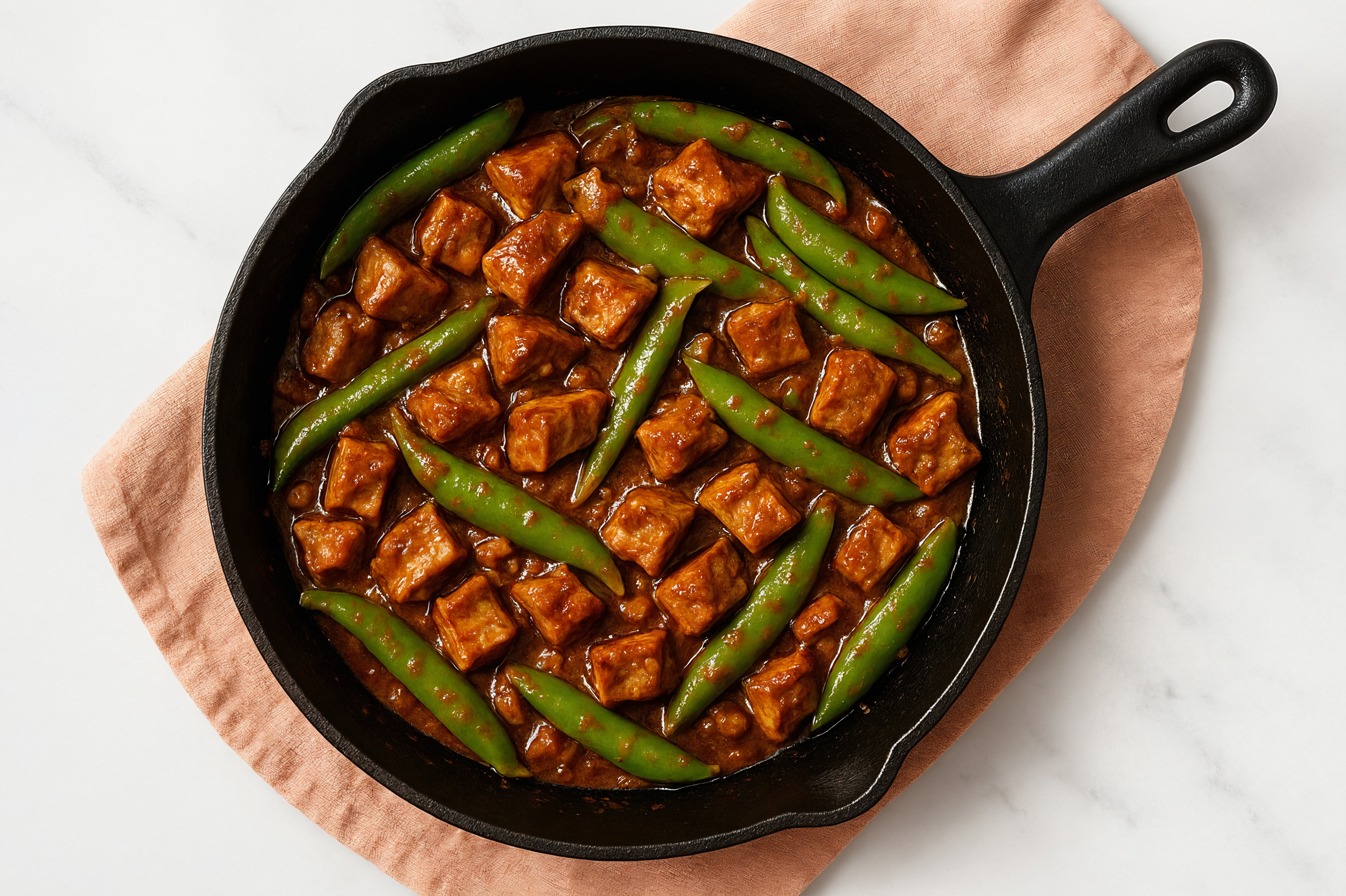 Spicy Vindaloo Grilled Pork Tenderloin Stir-Fry with Snap Peas