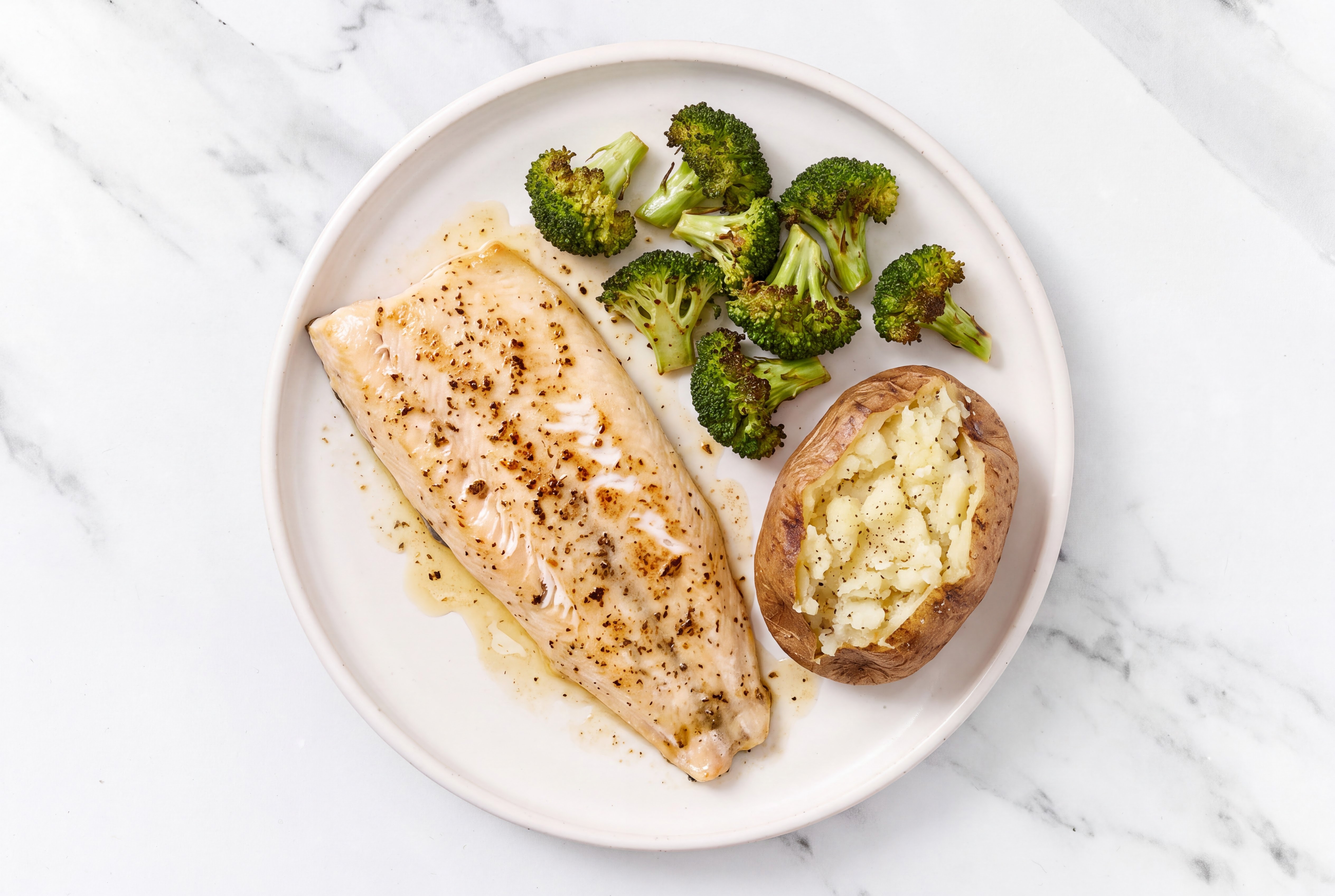 Roasted Honey Herb Steelhead Trout with Broccoli
