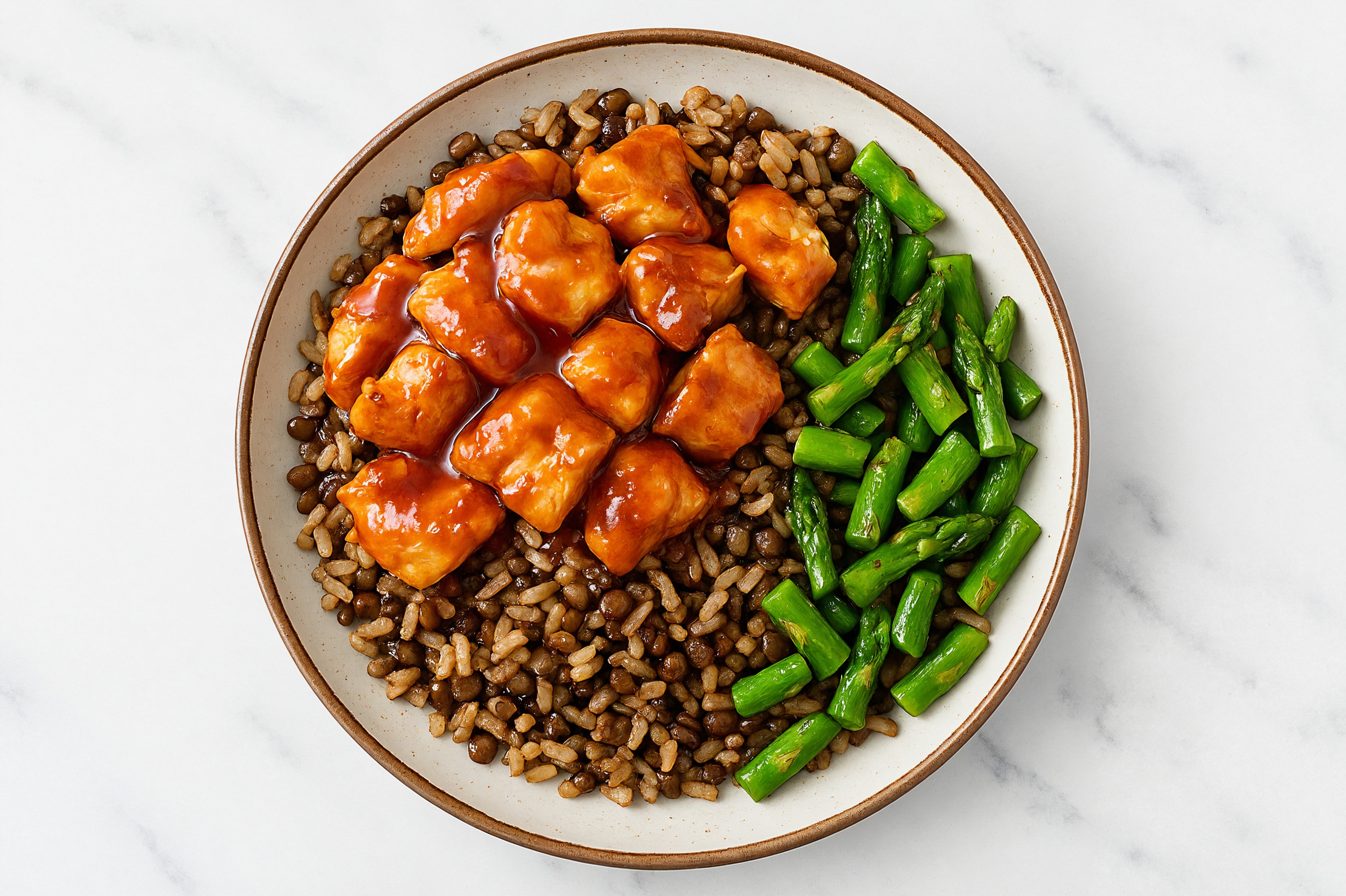 General Tso Chicken n' Asparagus Grain Bowl