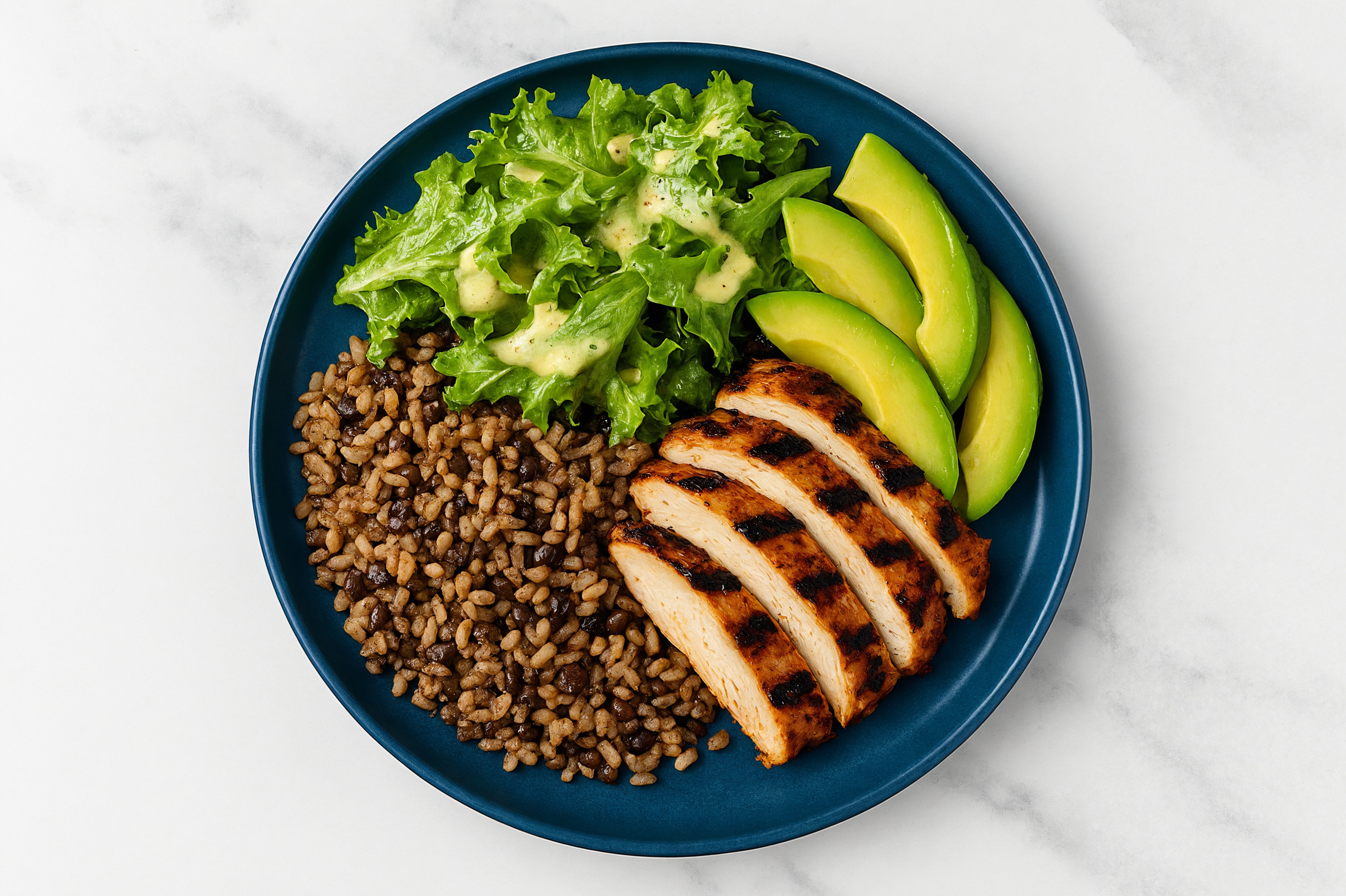 Spicy Tahini Chicken + Avocado Grain Salad