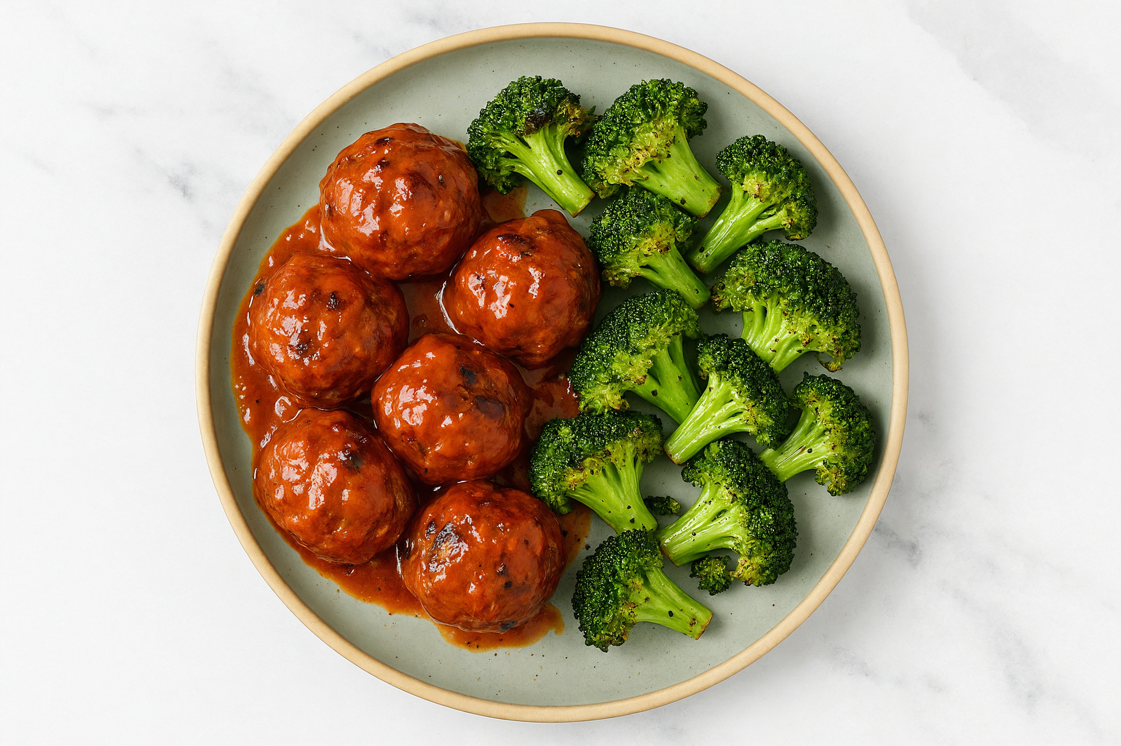 Hickory Roasted Bison Meatballs & Broccoli