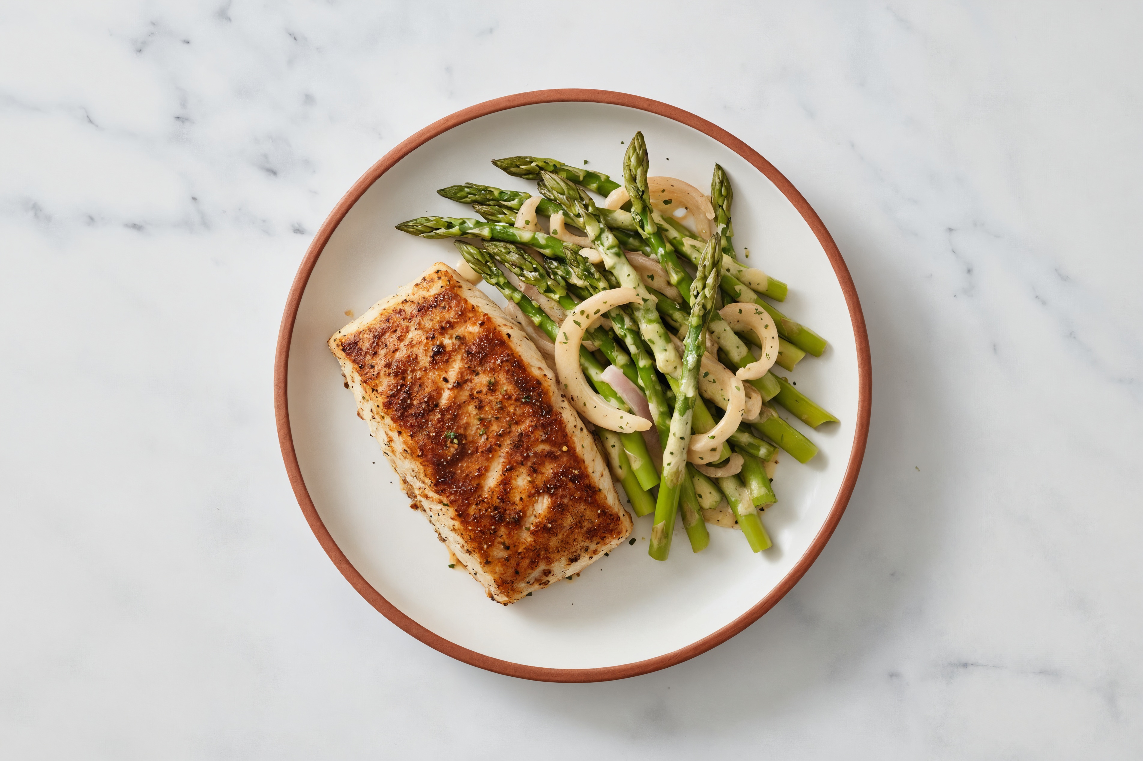 Blackened Wild Caught Cod + Savory Caesar Asparagus