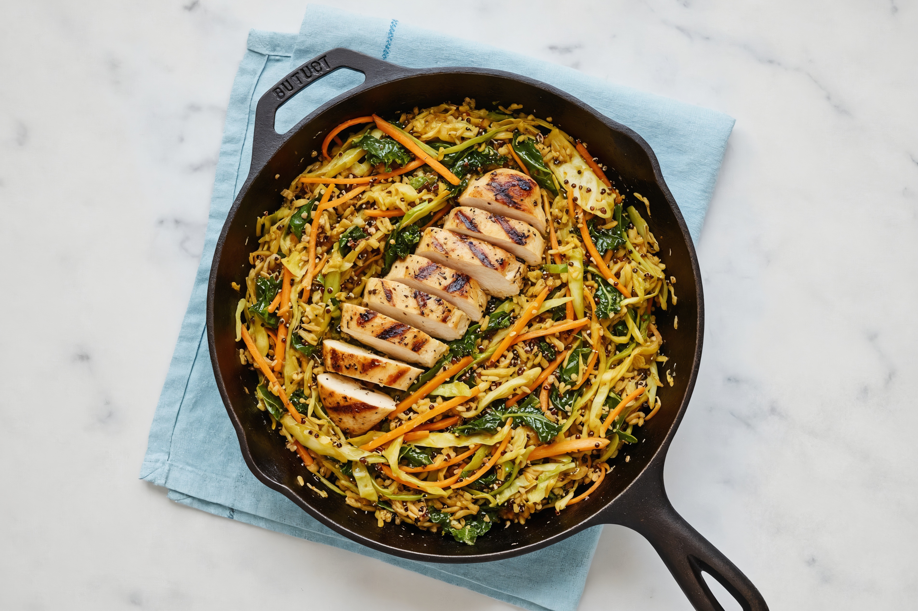 Grilled Curry Mediterranean Chicken Breast + Superblend Stir-Fry
