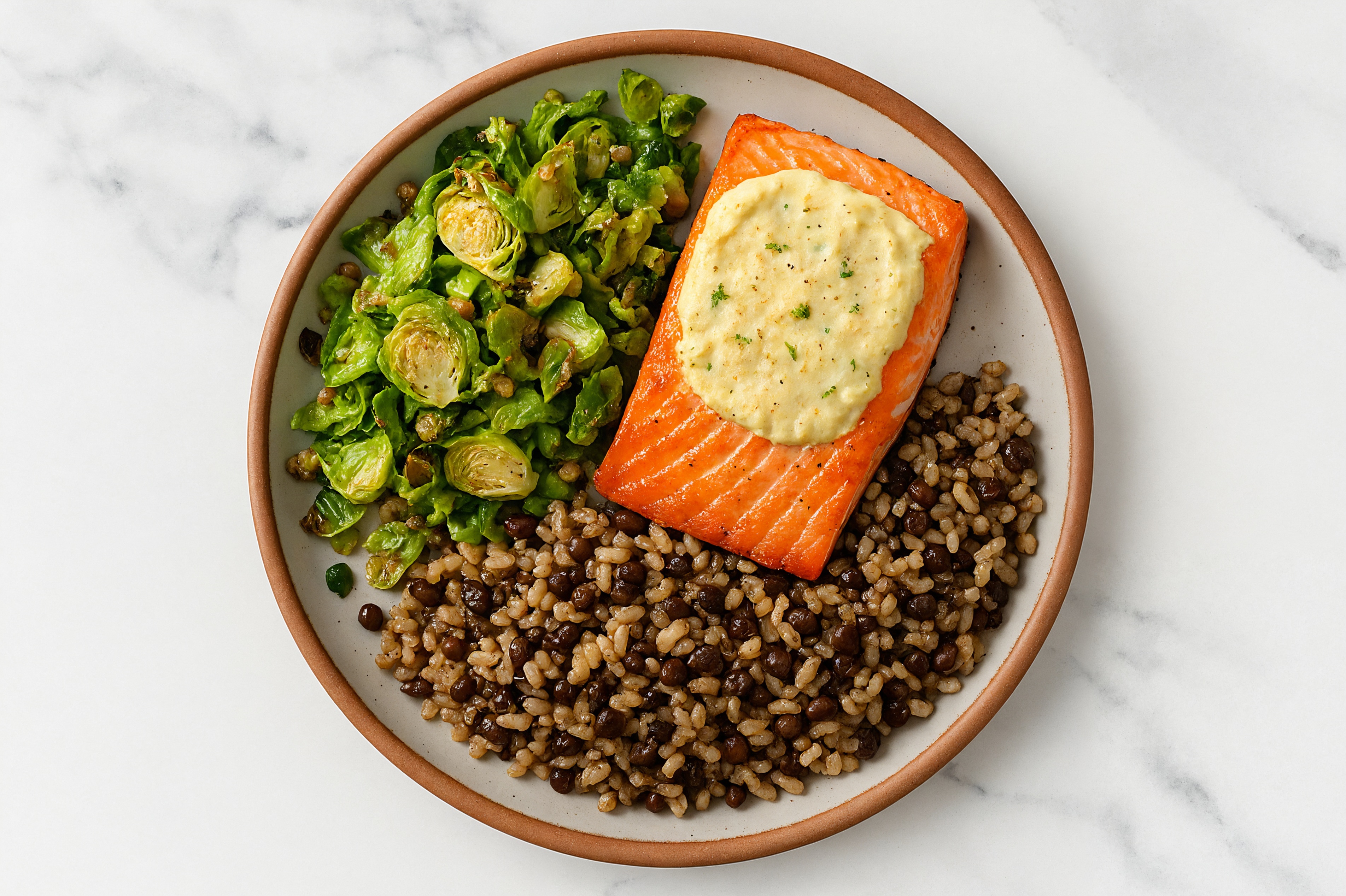 Roasted Wild Salmon with Crispy Brussels Sprouts