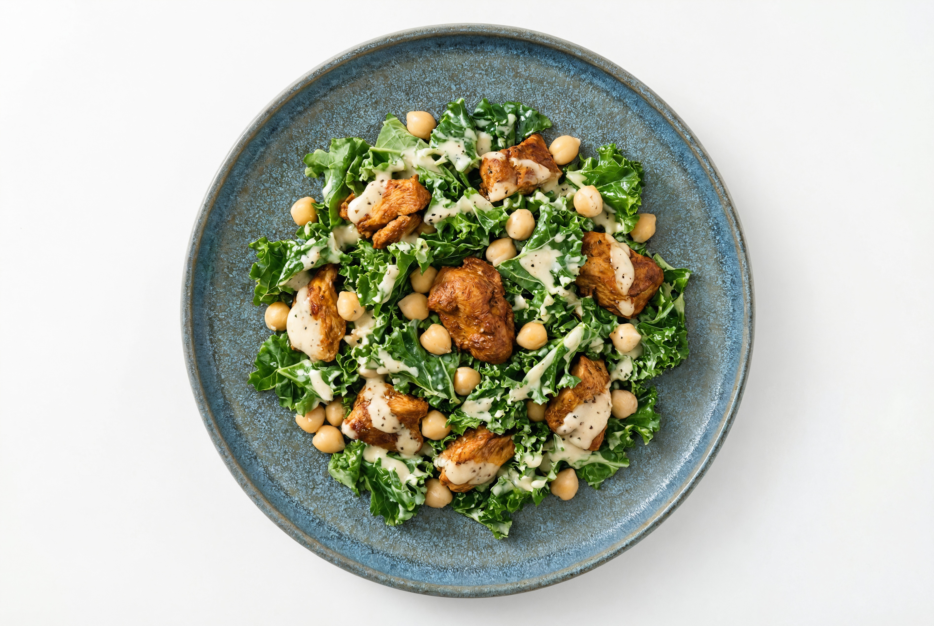 Creamy Chickpea + Tandoori Chicken Kale Salad