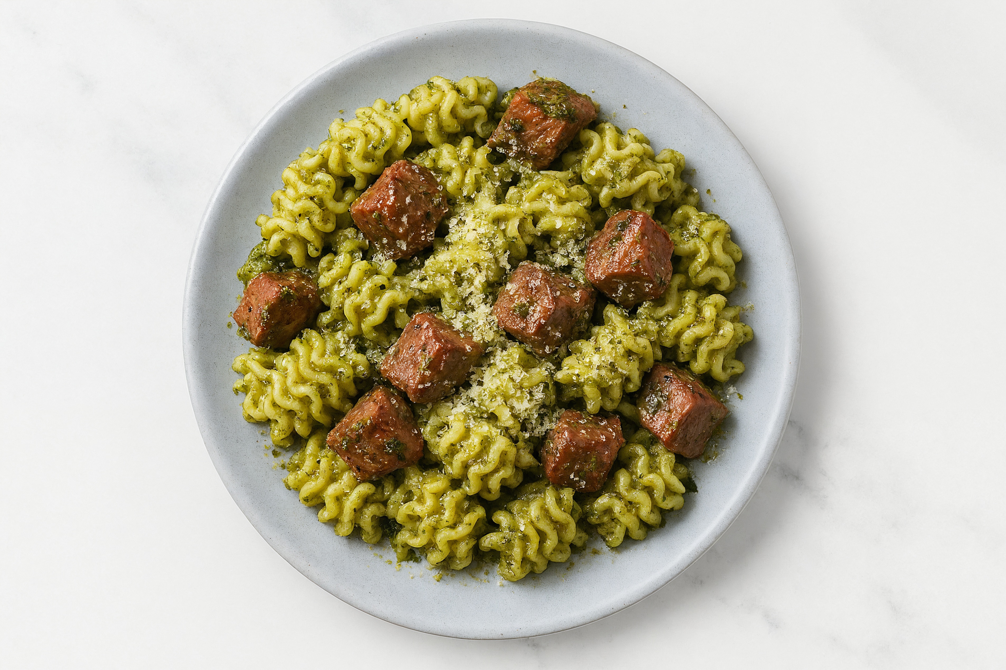 Pesto Radiatori with Bison & Parmesan