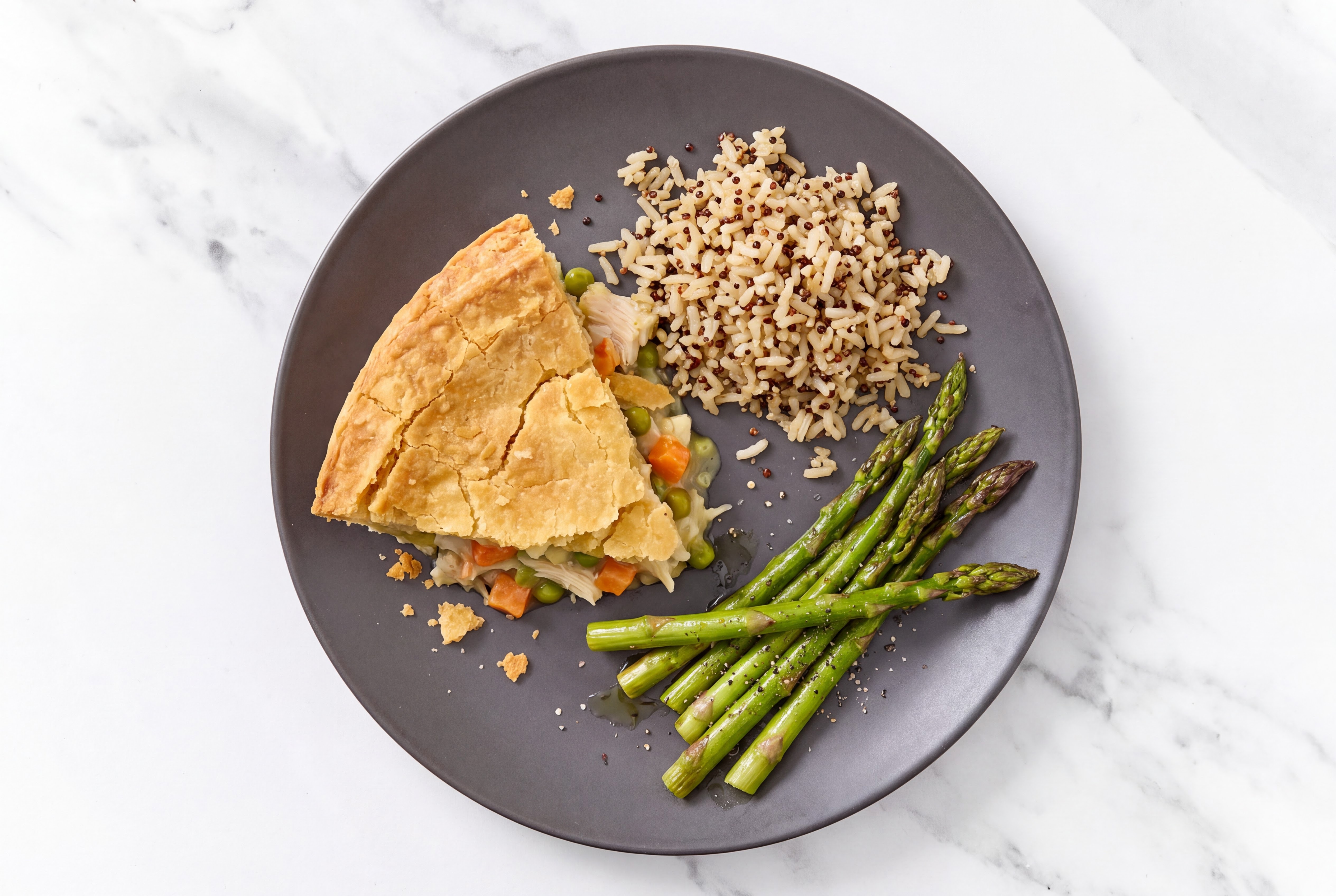 Chicken Pot Pie with Asparagus & Quinoa Blend