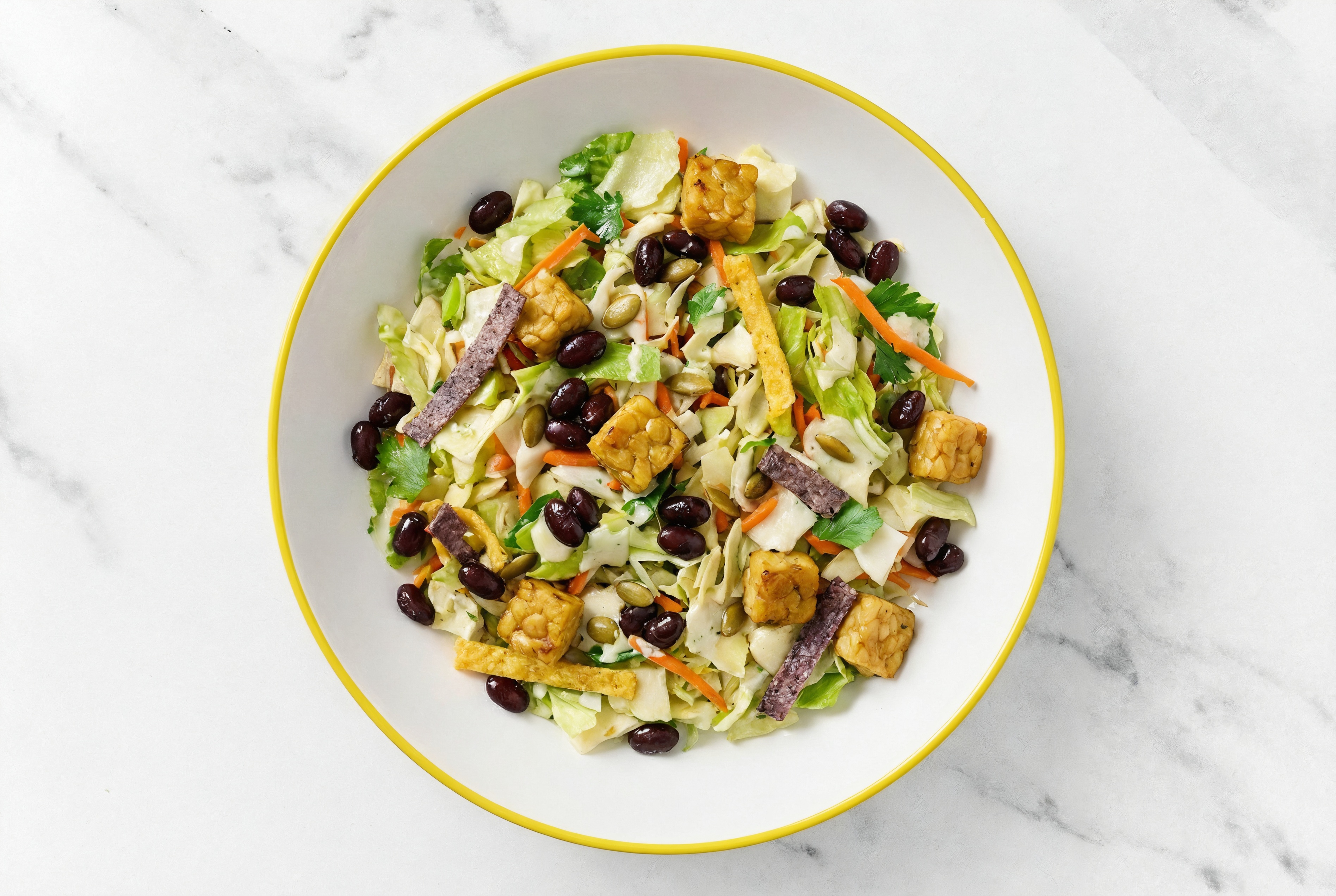 Chickpea Tempeh + Black Bean Southwest Salad