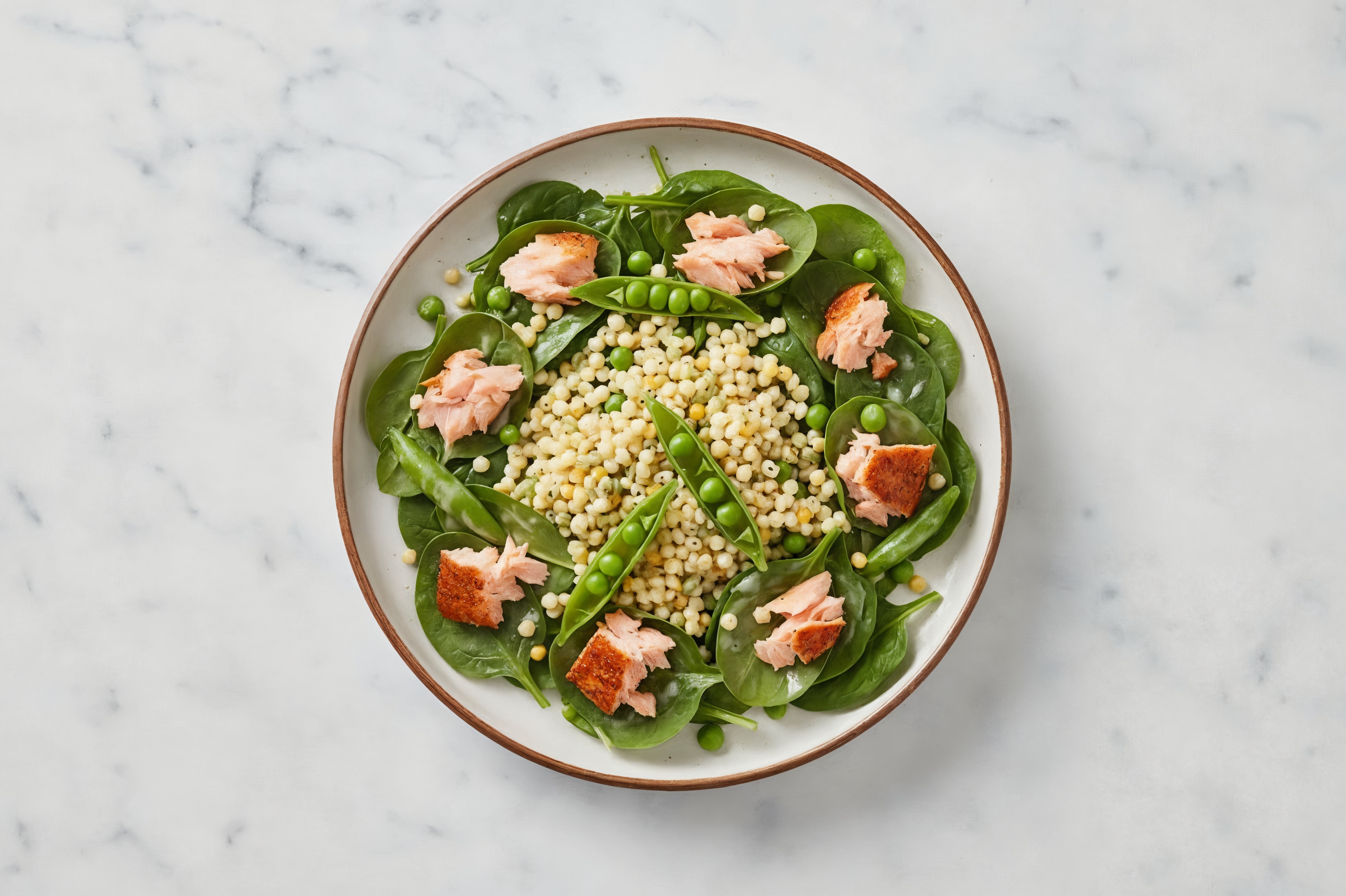 Spicy Salmon Asiago Couscous Salad