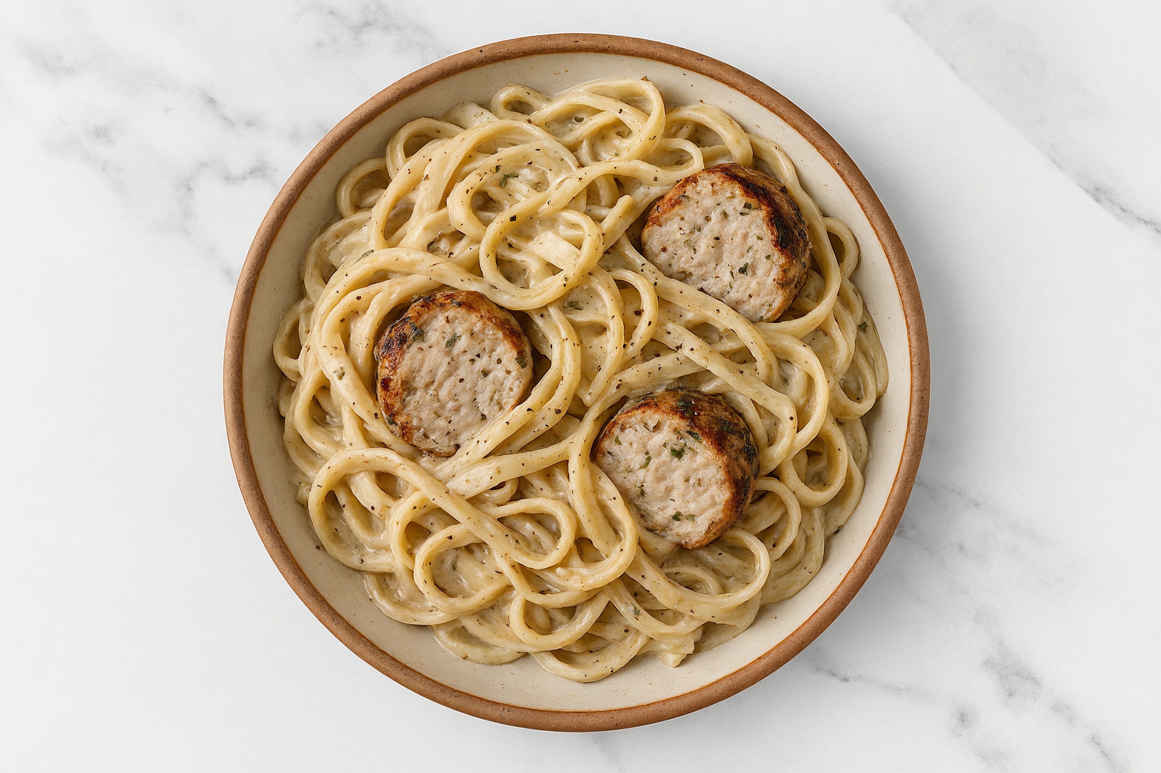 Cauliflower Linguine with Turkey meatballs & Classic Truffle