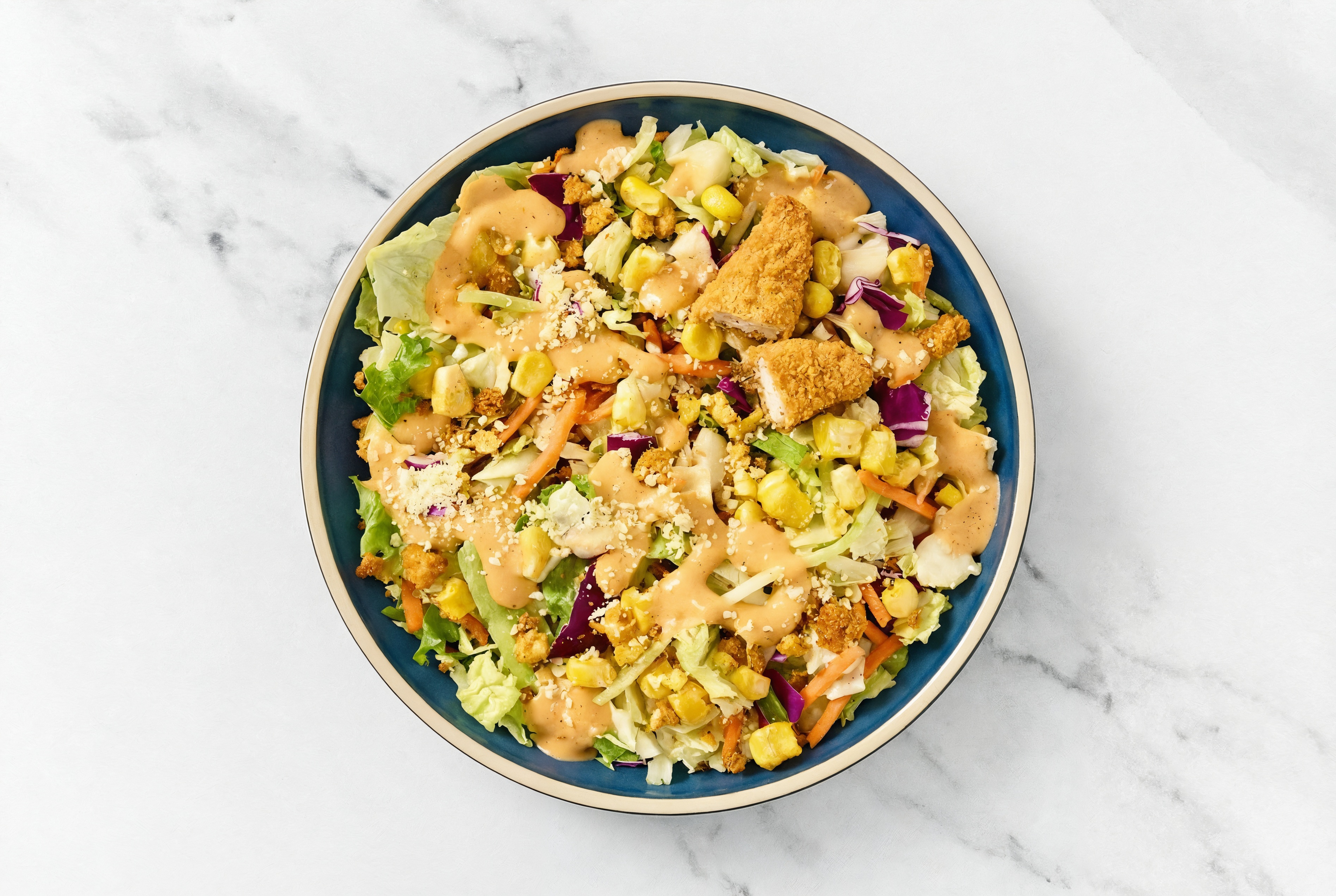 Street Corn Chopped Salad with Air Fryer "Chicken" Tenders