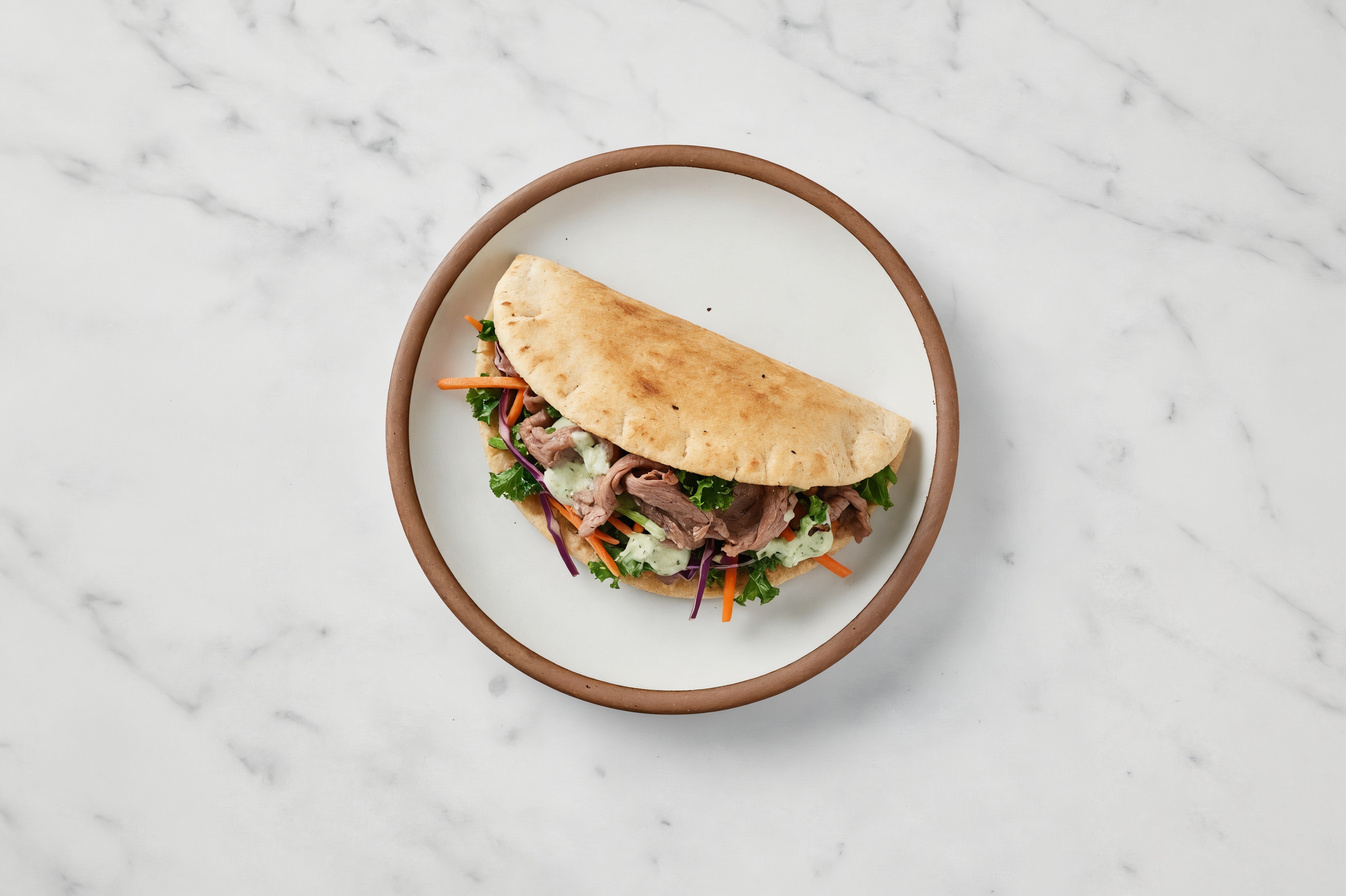 Cool n' Creamy Veggie + Shaved Ribeye Whole Grain Pita Pockets