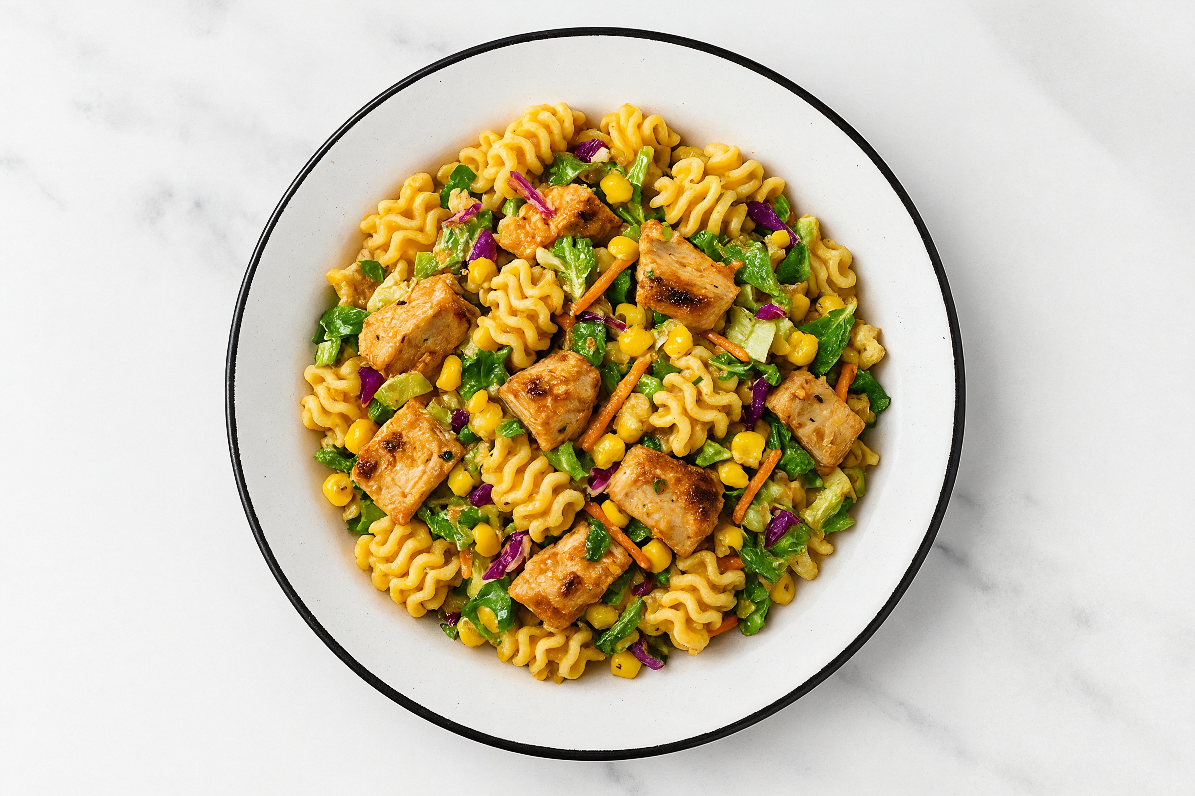 Easiest Street Corn Protein Pasta Salad