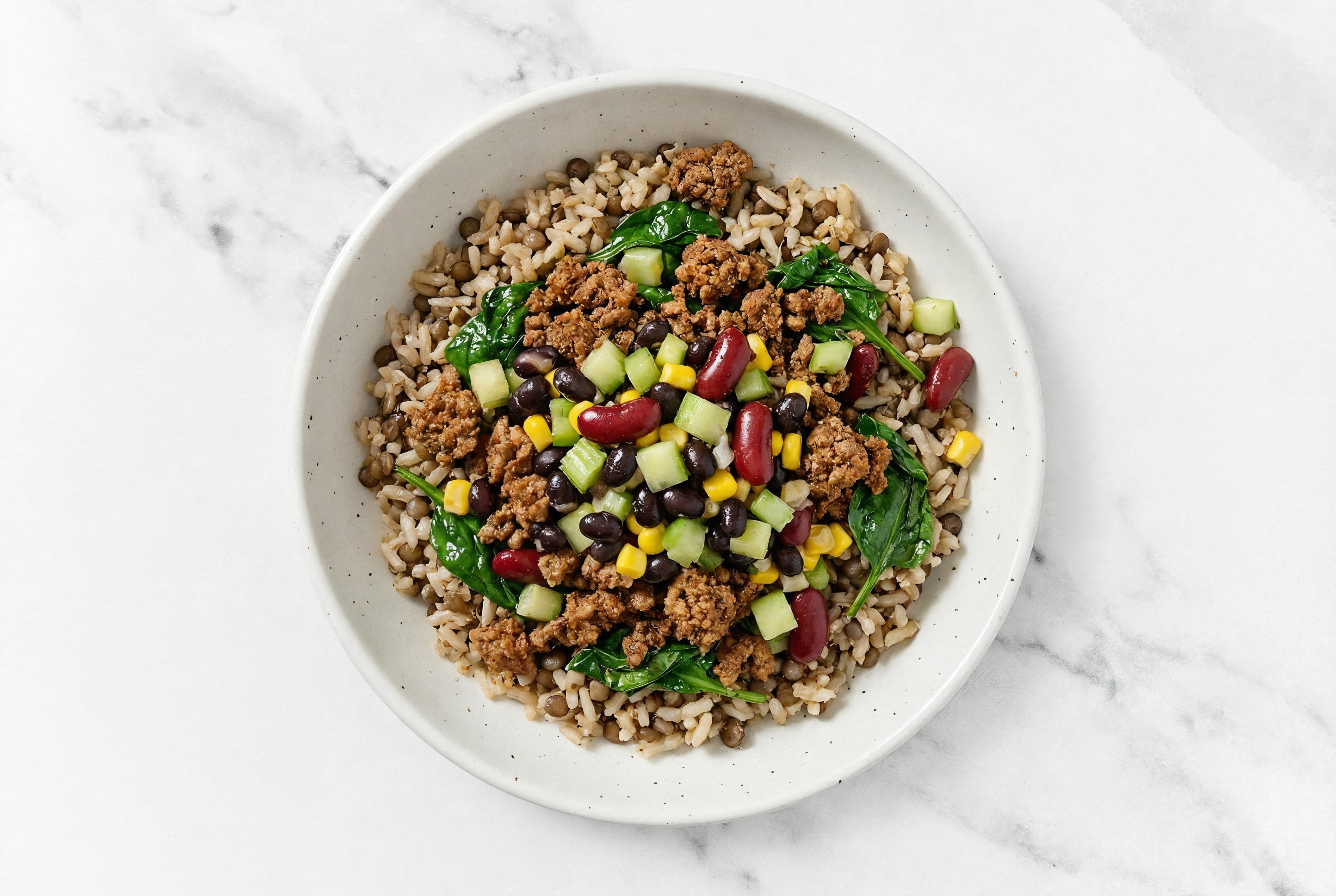 Thanksgiving in the Summer Bowl with Lentil Quinoa Rice Mix