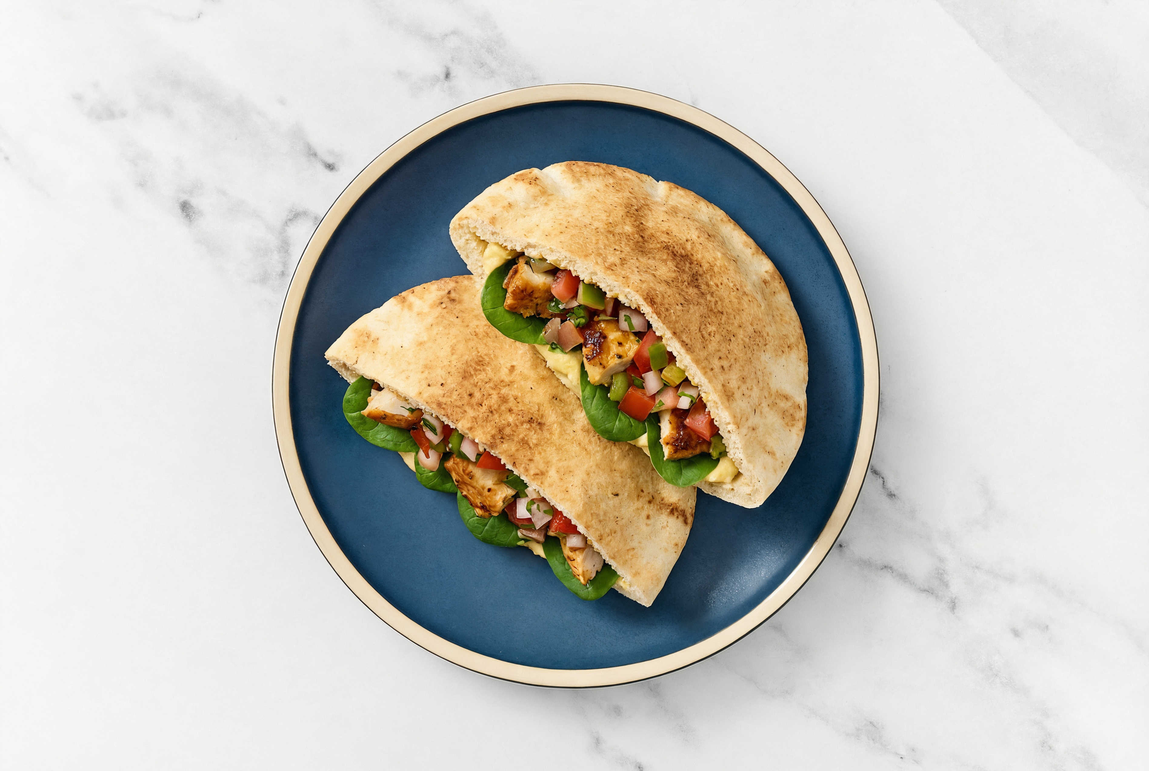 Extra-Fresh Chicken Olive Oil Sea Salt Hummus Traditional Pita Pocket