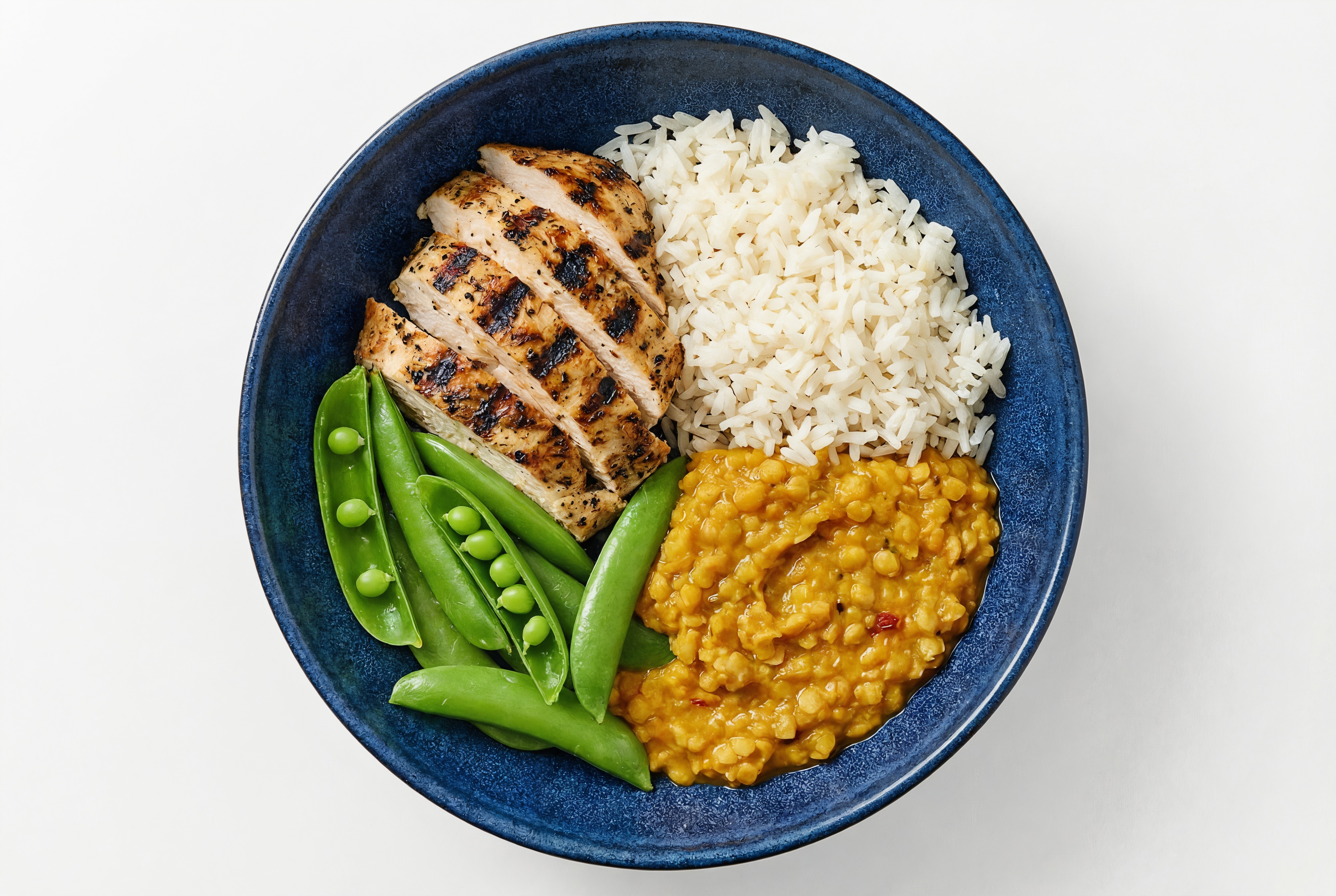 Simple Chicken + Red Lentil Dal Long Grain White Rice Bowl