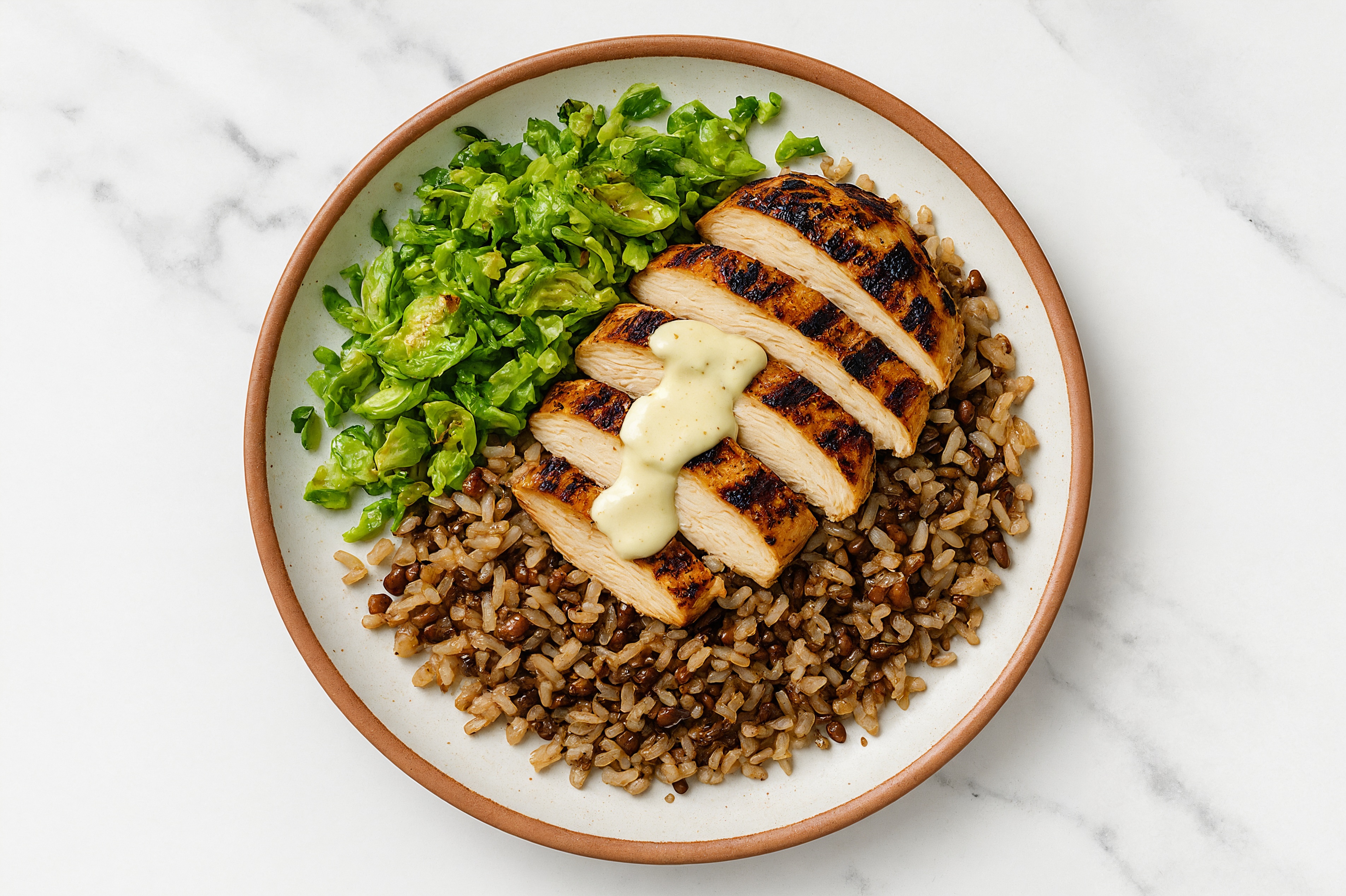 Garlic Parm Grilled Mediterranean Chicken Breast Protein Bowl