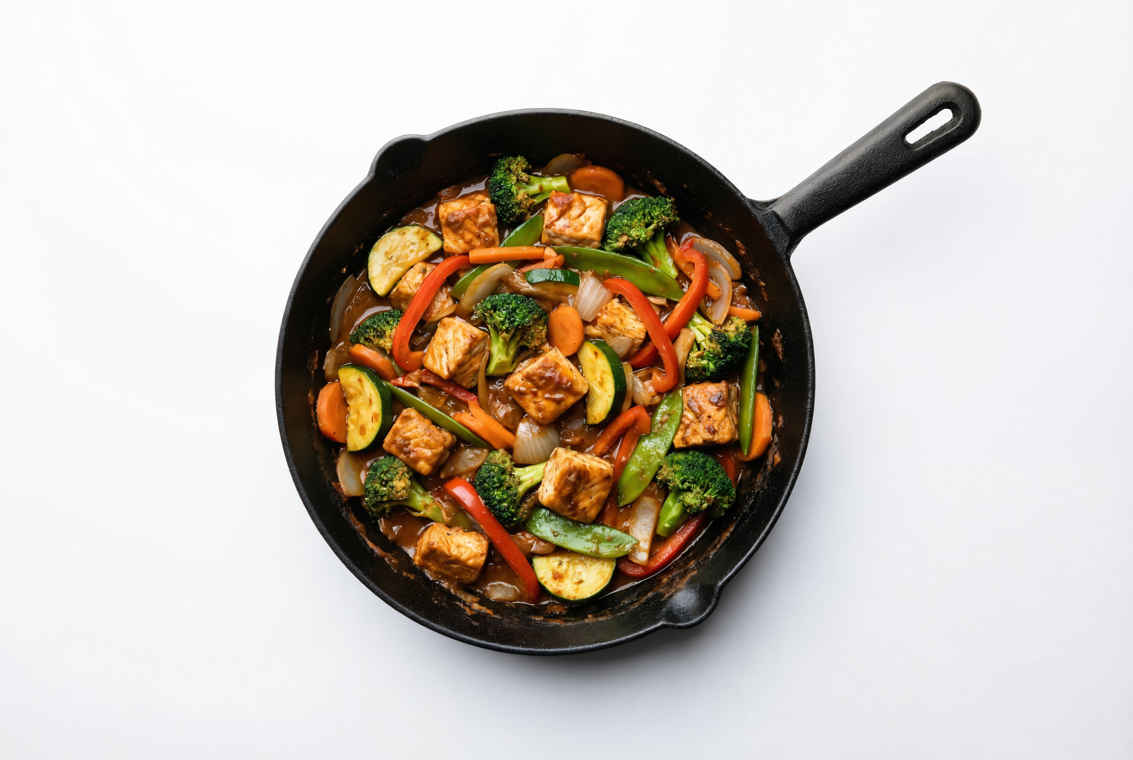 Spicy Vindaloo Salmon Stir-Fry with Mixed Veggies over Quinoa