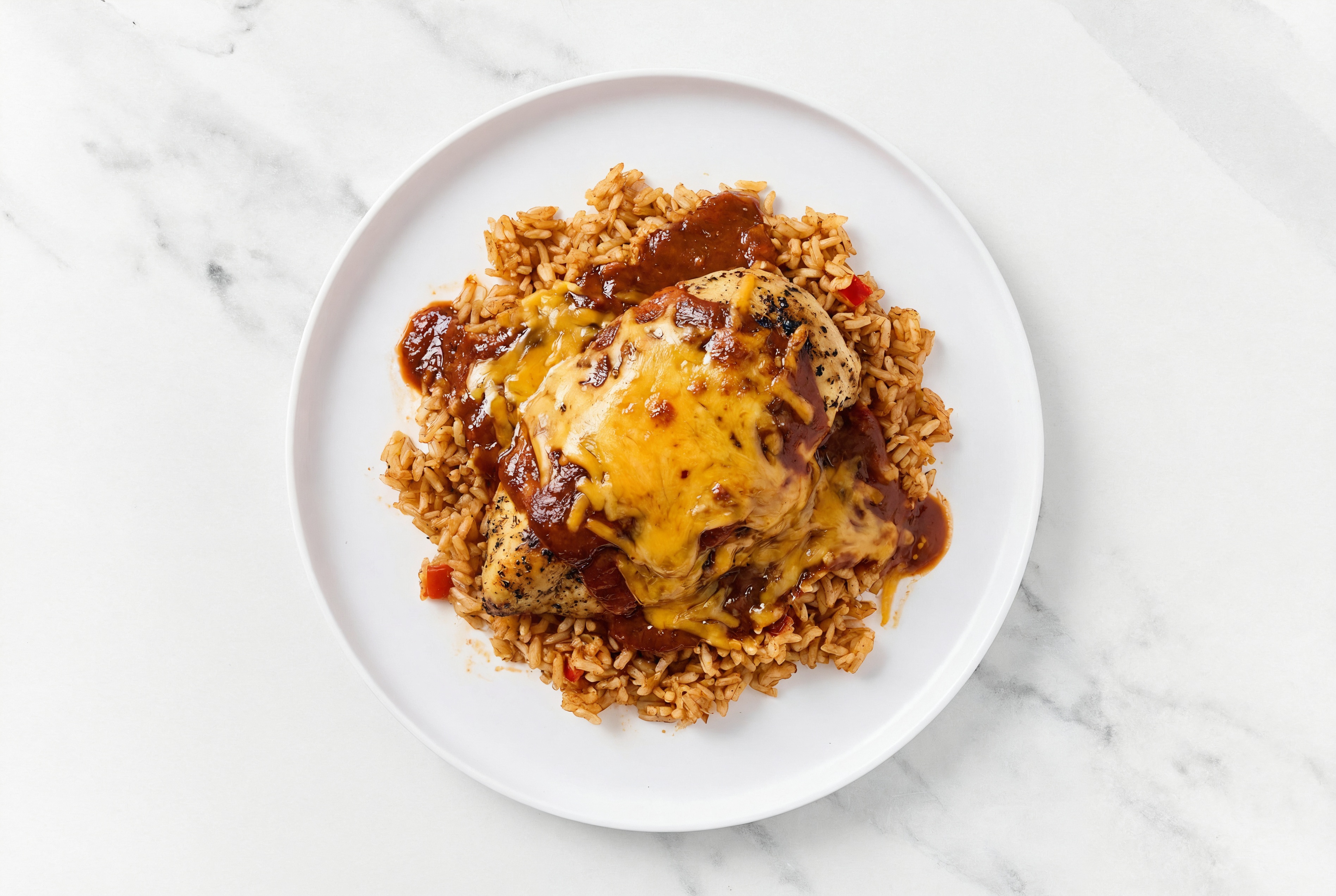 Cheesy Seasoned Grilled Chicken Breast + Rice Birria Bake
