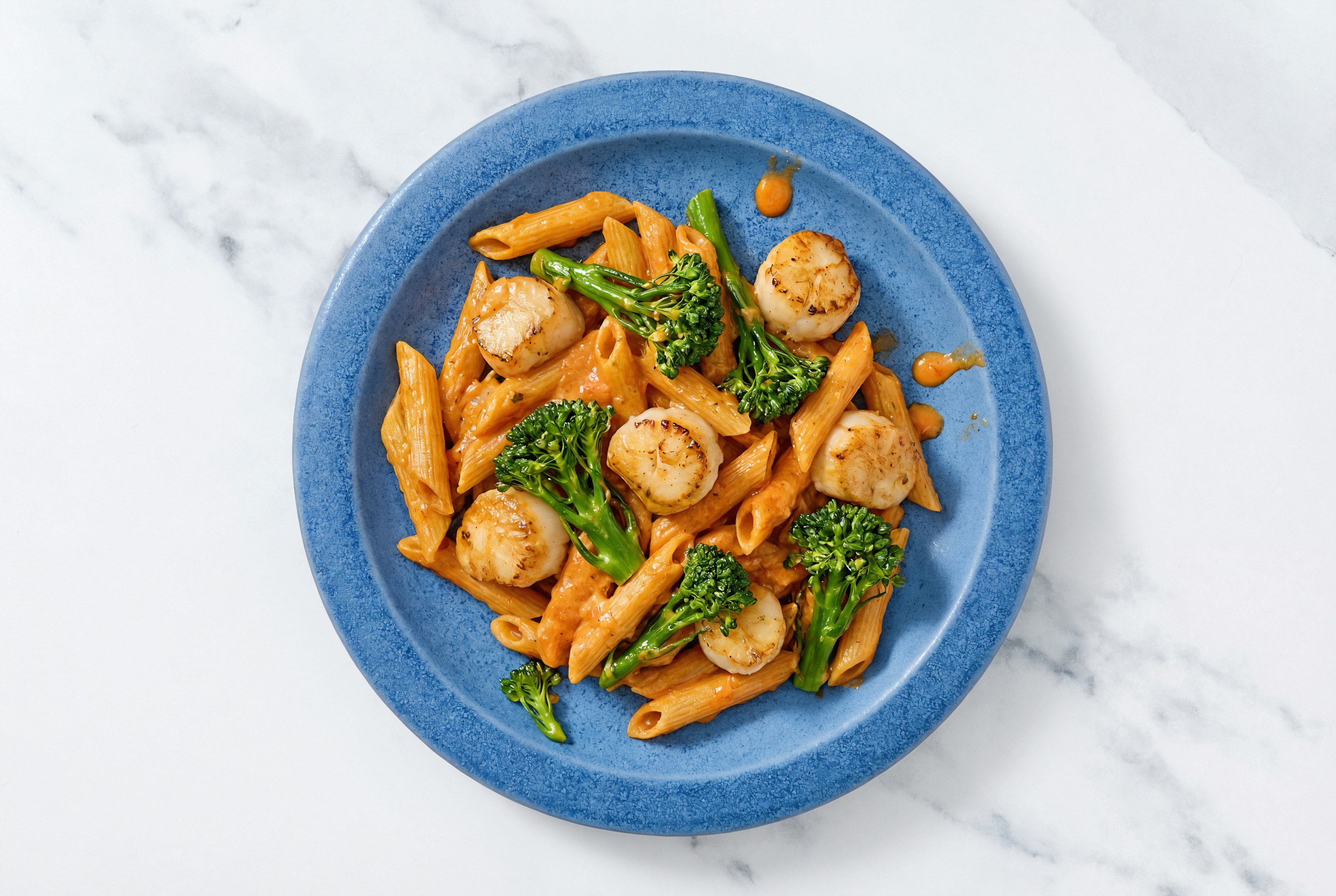 Hearty Vodka Penne with Scallops & Baby Broccoli | Hungryroot