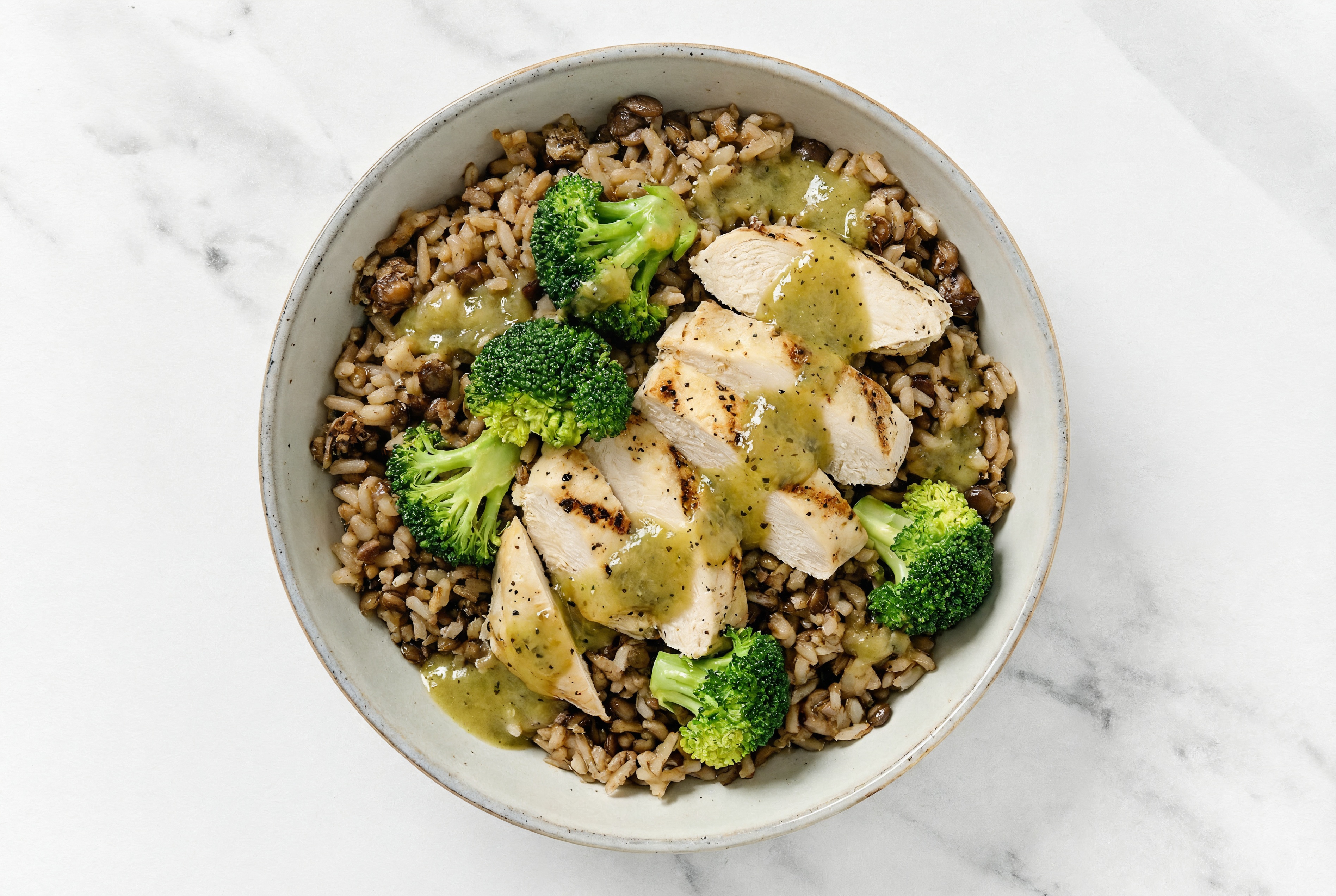 Spicy Seasoned Grilled Chicken Breast 'n Organic Broccoli Bowl