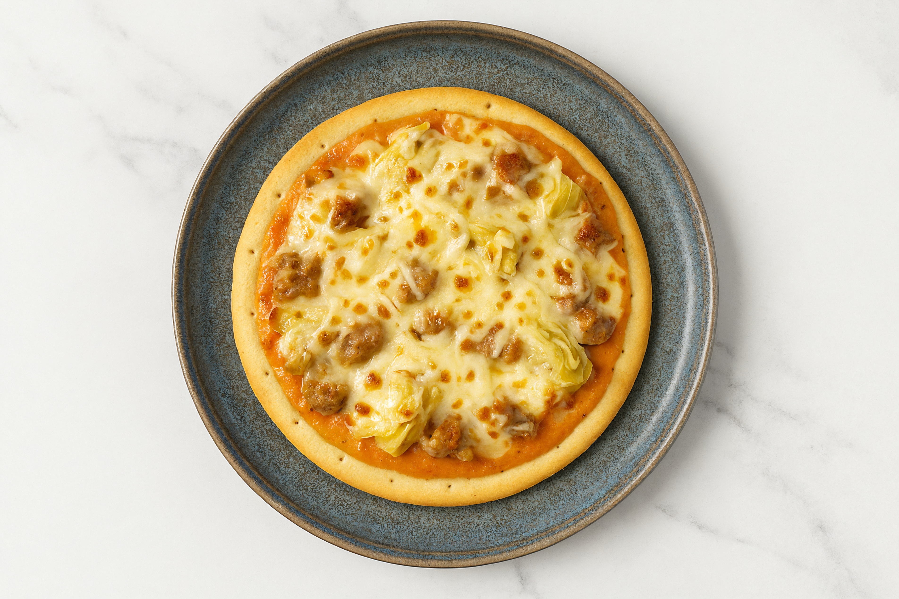 Creamy Pork Sausage + Artichoke Gluten-Free Pizza