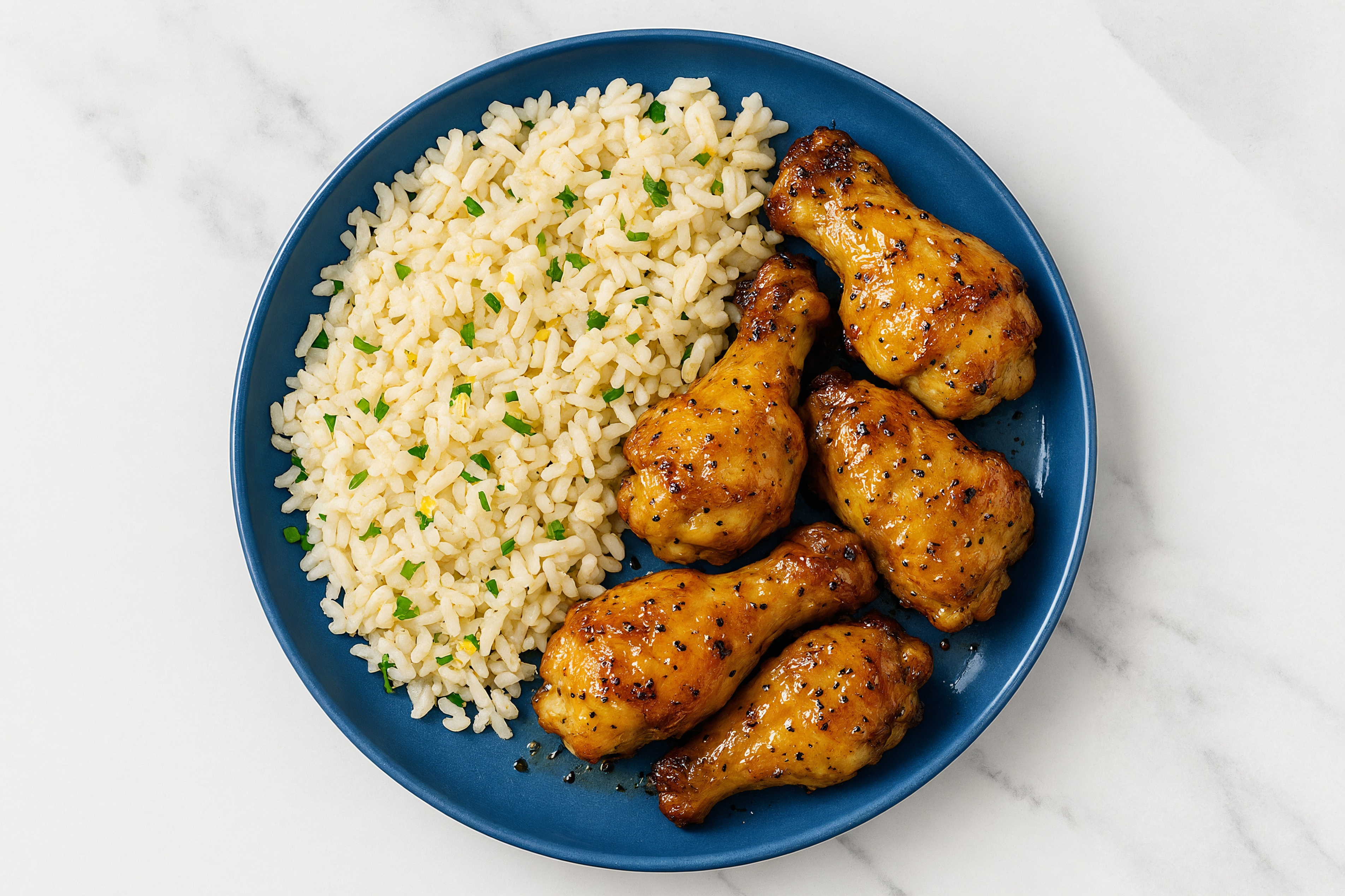 Honey Chicken Wings + Lemon Herb Rice