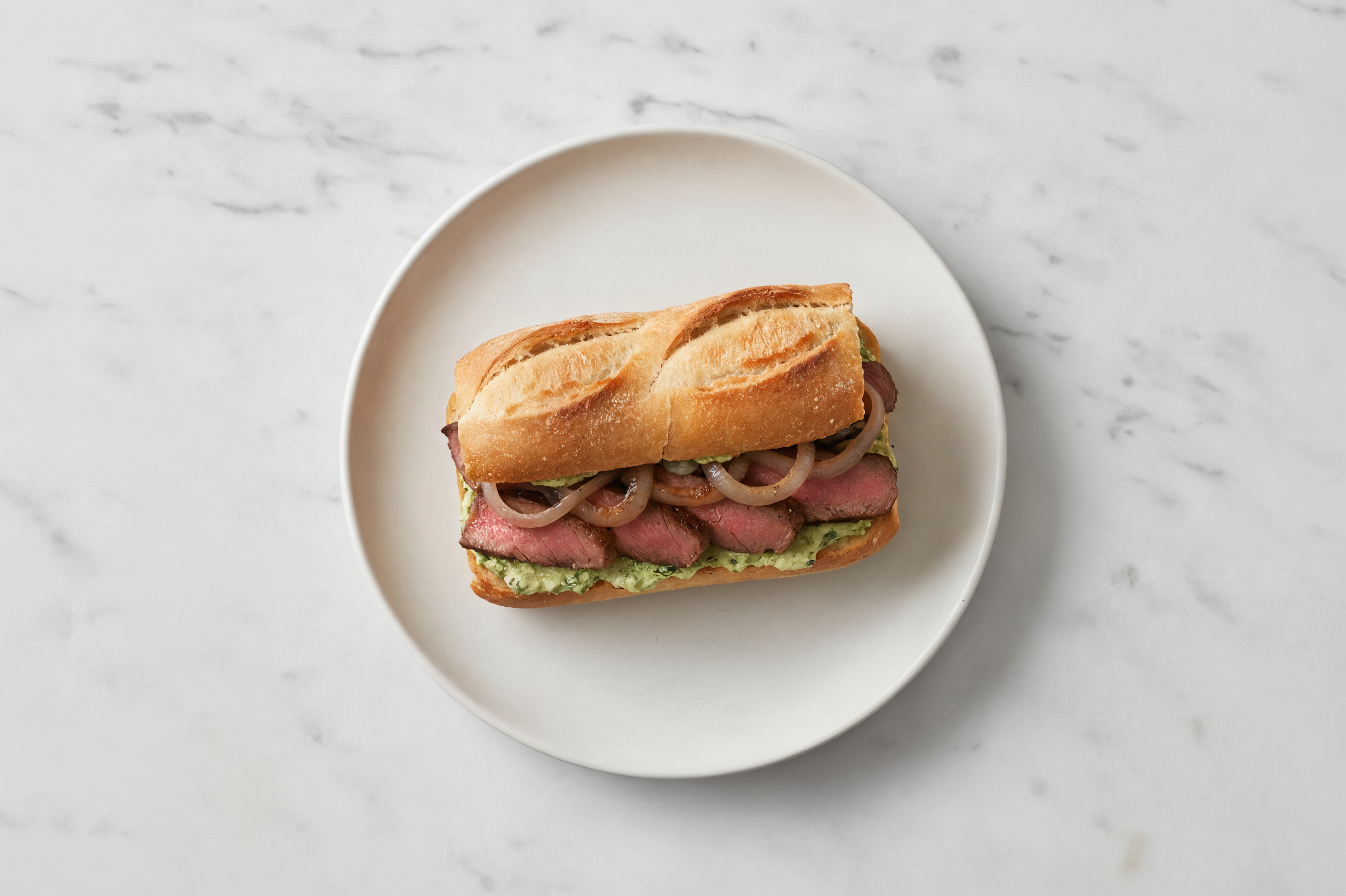 Spinach Artichoke Wagyu Strip Steak Sandwich