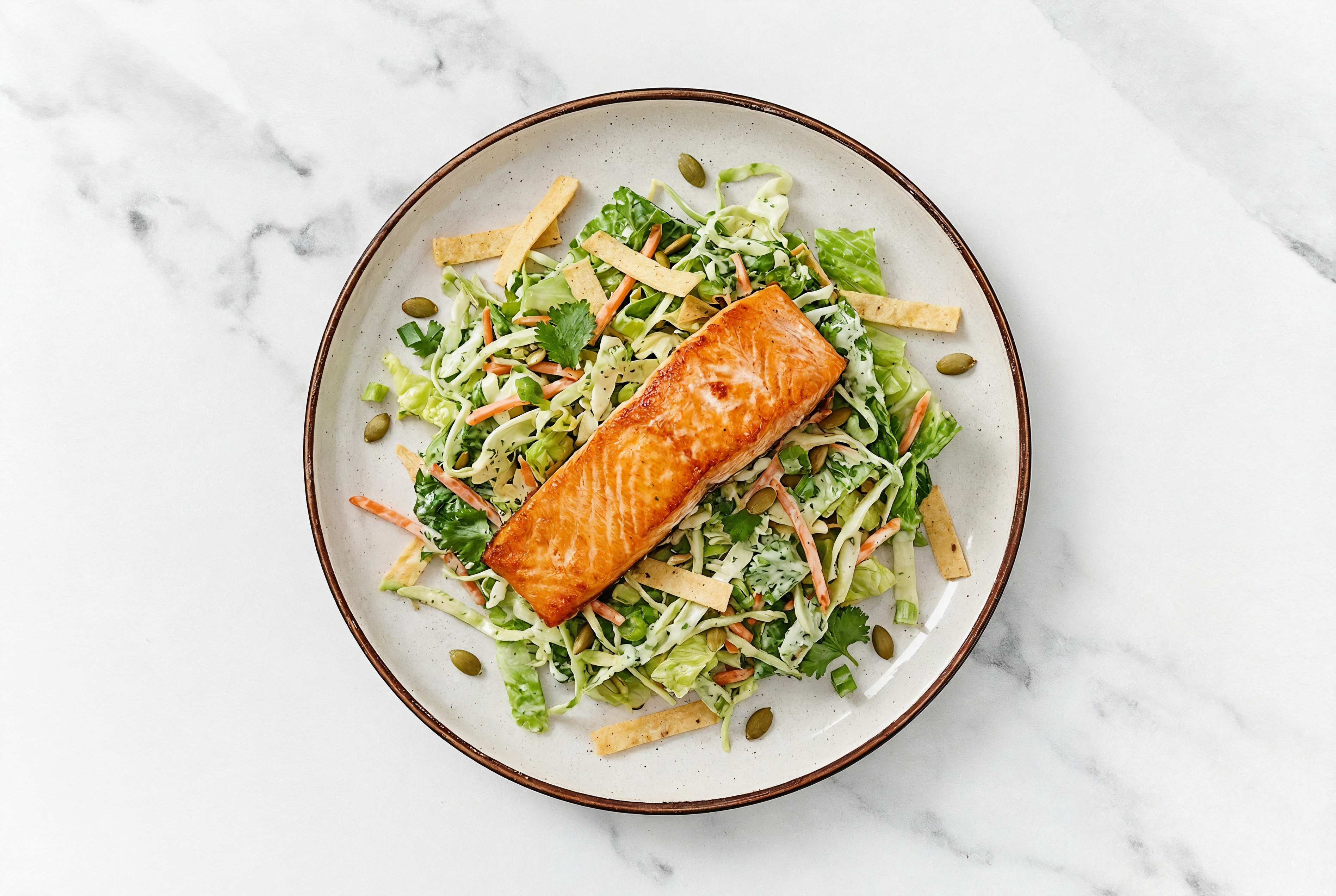 Southwest Chopped Salad with Air Fryer Salmon
