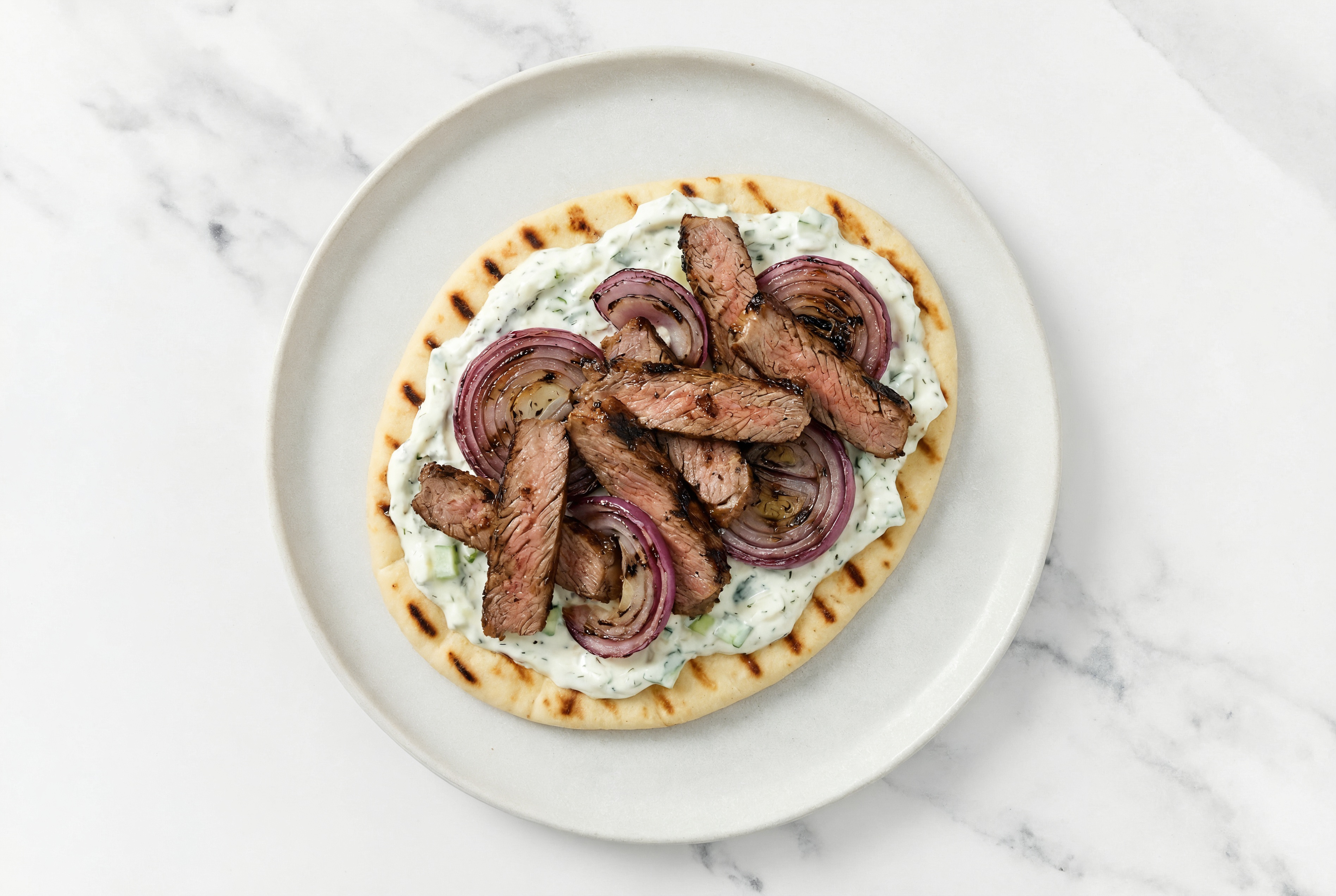 Grilled Tzatziki Steak Flatbread