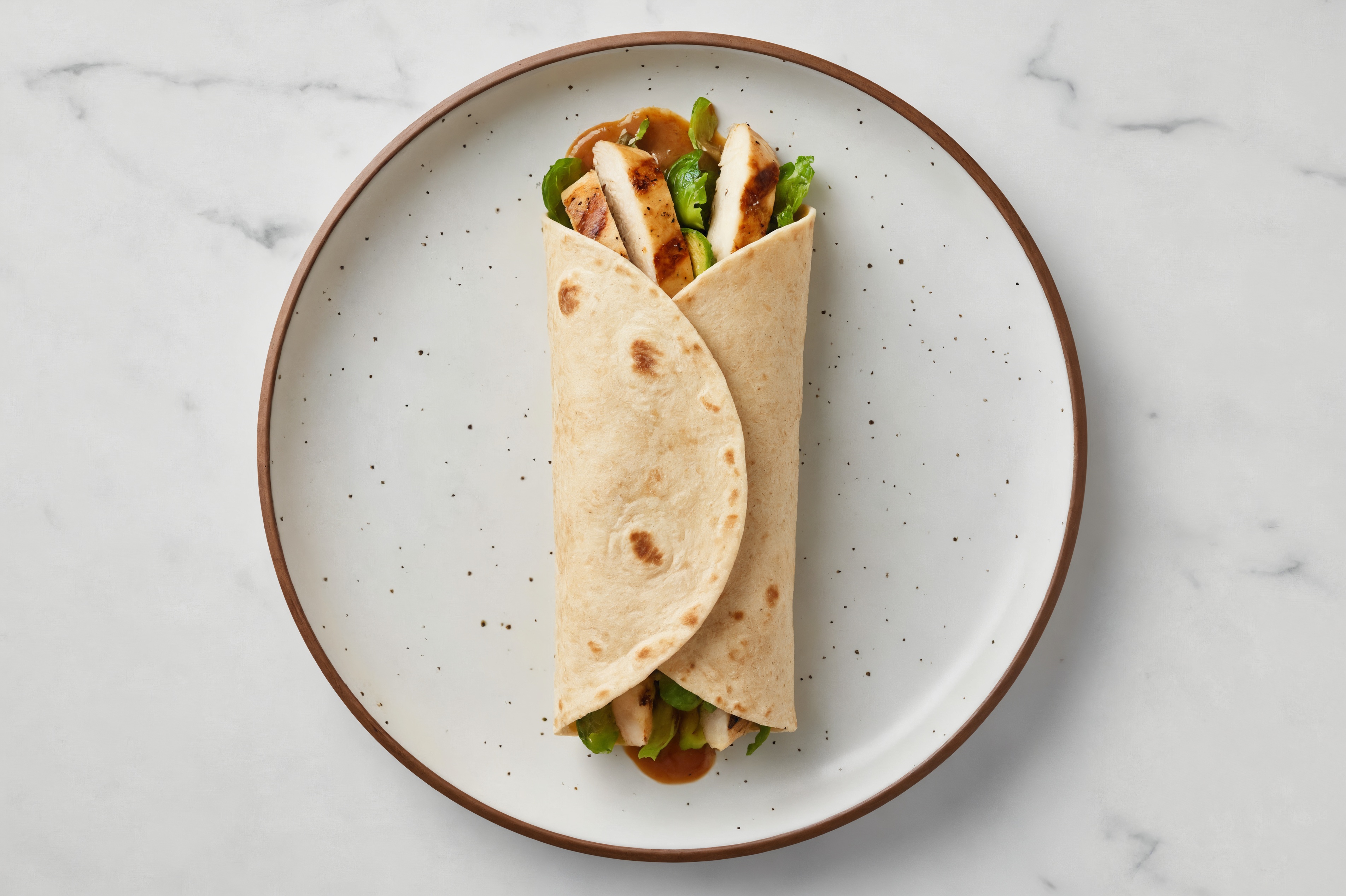 Grilled Chicken + Crispy Brussels Wrap