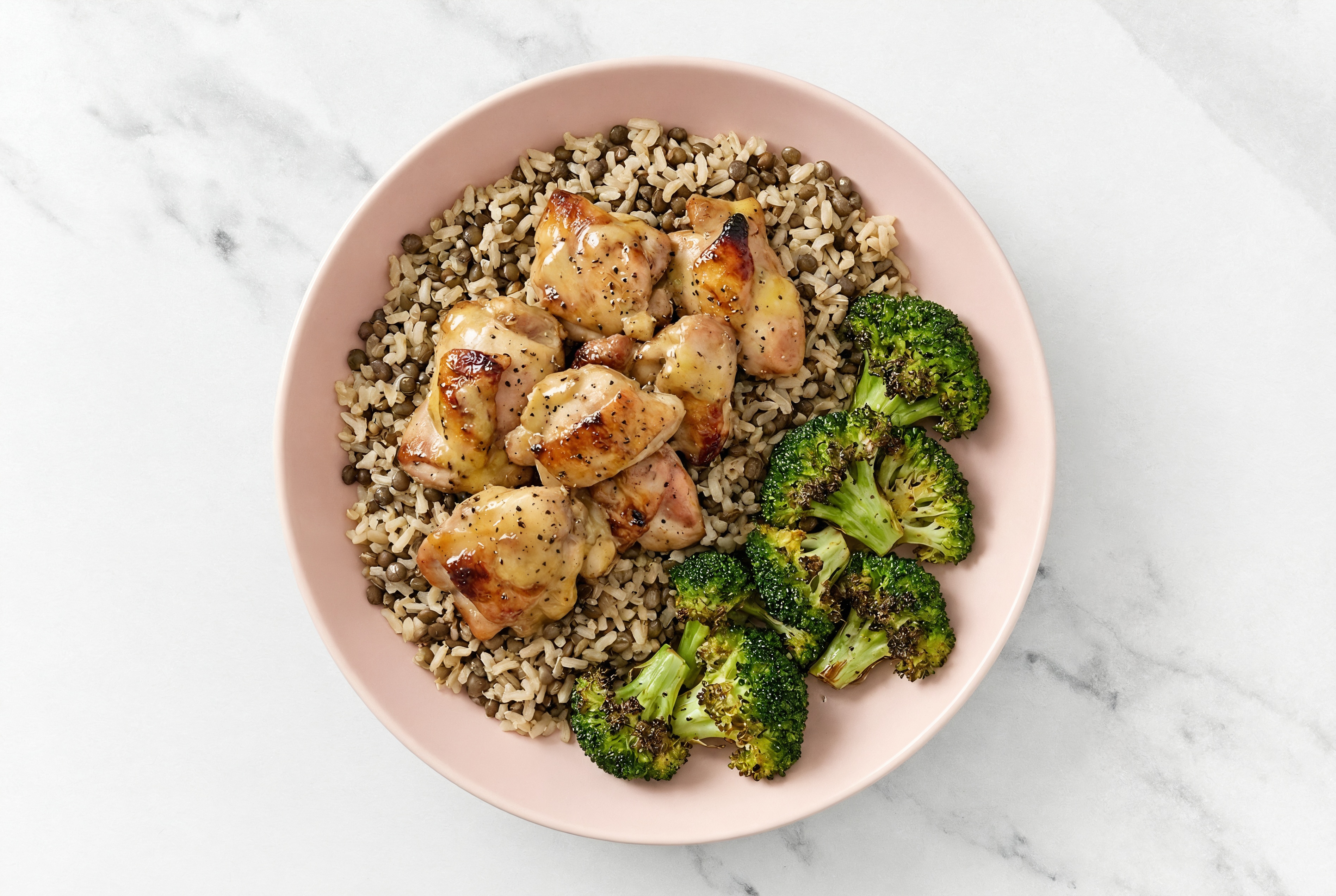 Honey Mustard Roasted Chicken + Organic Broccoli Bowl