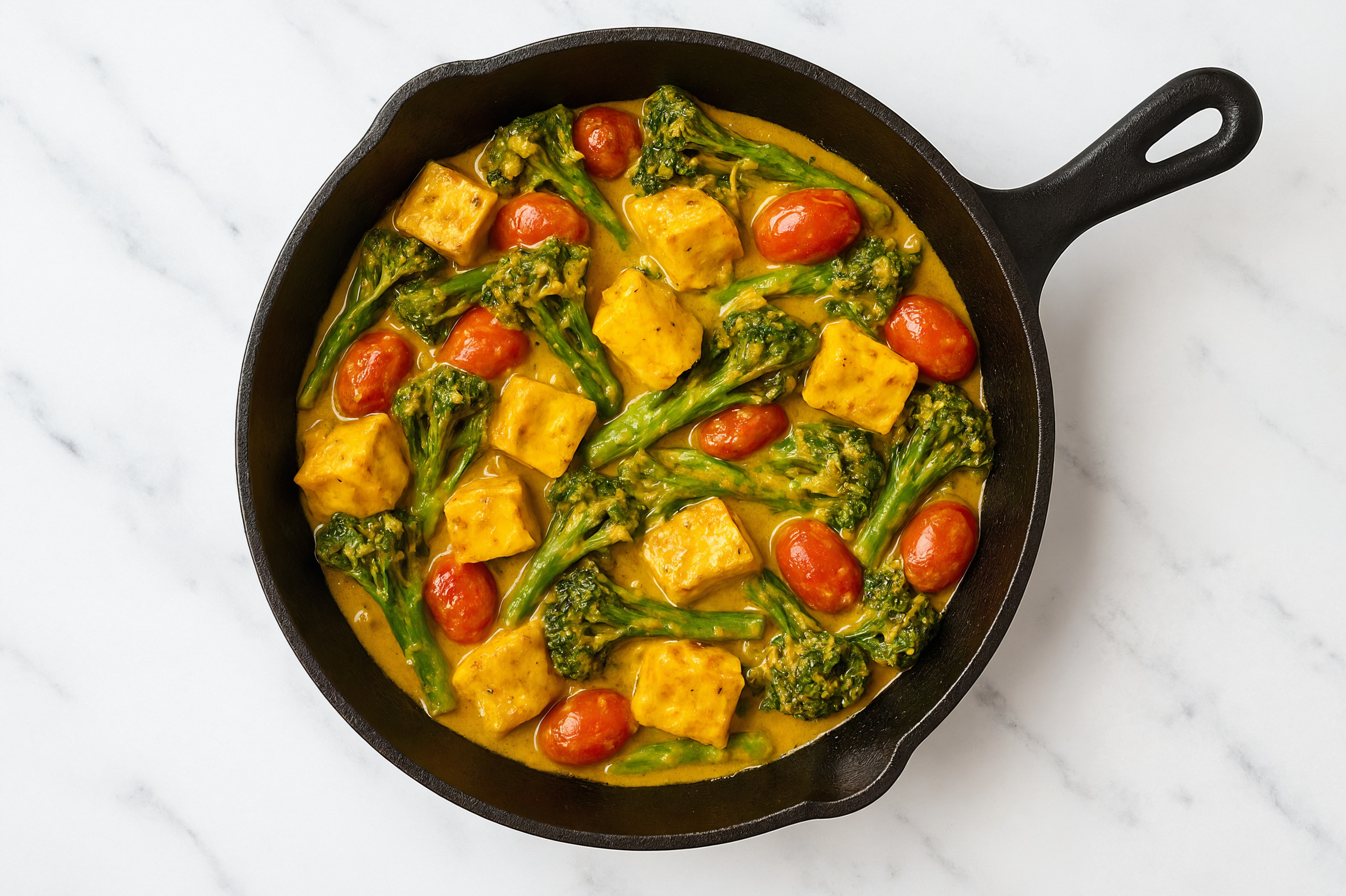 Coconut Curry Soft & Creamy Paneer, Broccoli + Tomato