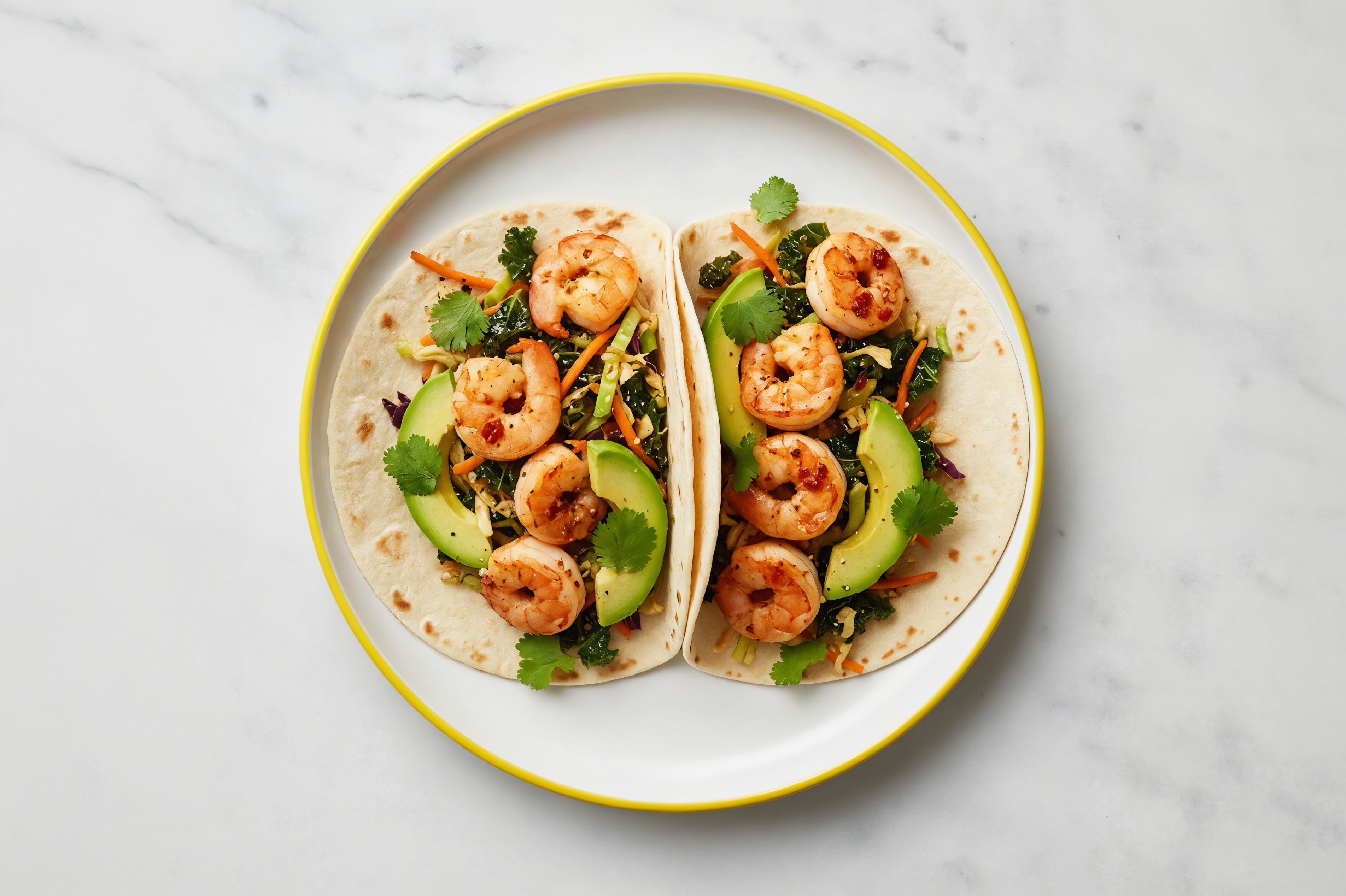 Chili Crisp Shrimp + Avocado Tacos