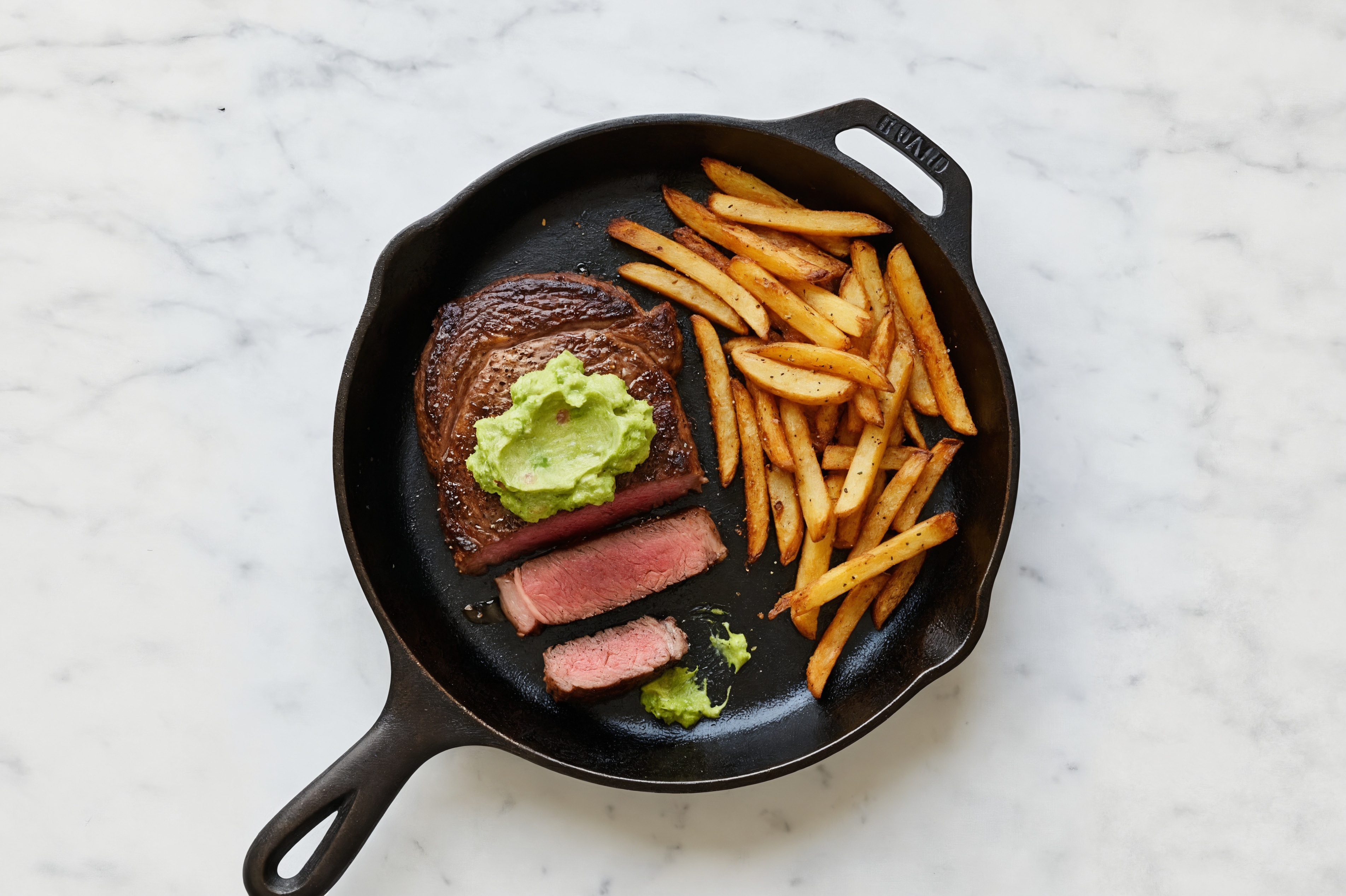 Seared Ribeye Steak with Oven Fries + Guacamole