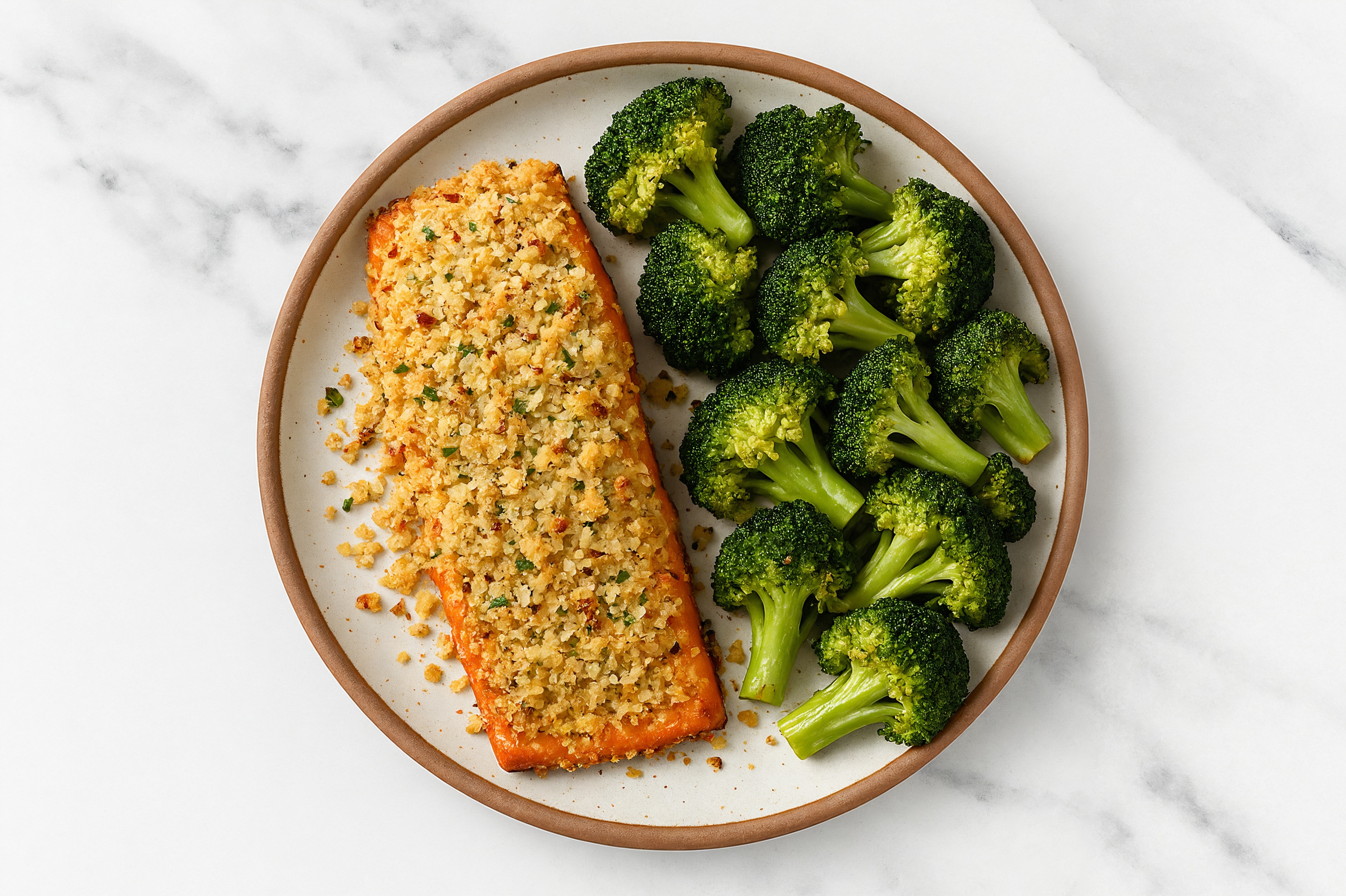 Garlic Panko Crusted Sockeye Salmon + Organic Broccoli