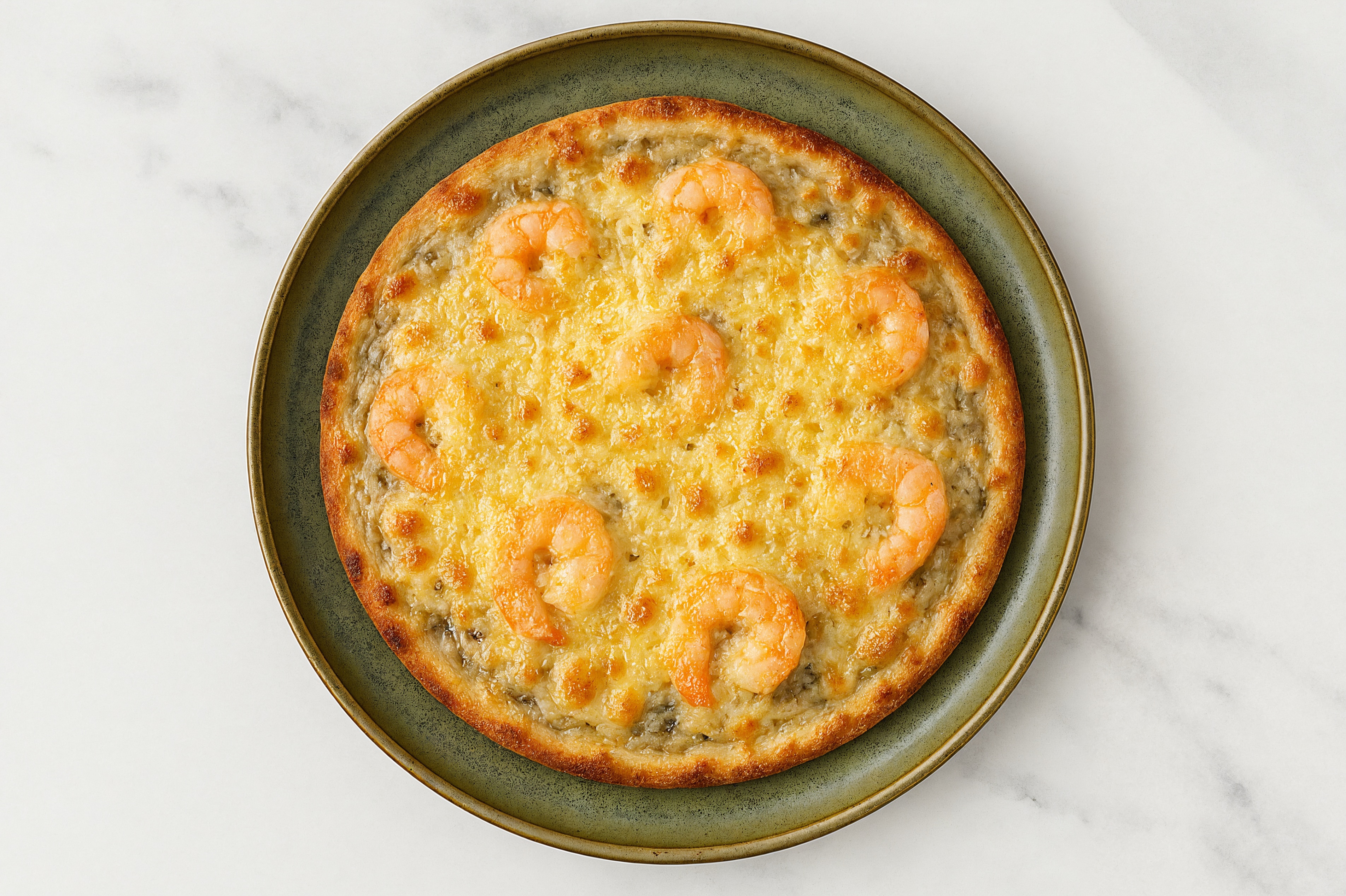 Truffle Shrimp Gluten-Free Pizza with Grated Parmesan Cheese