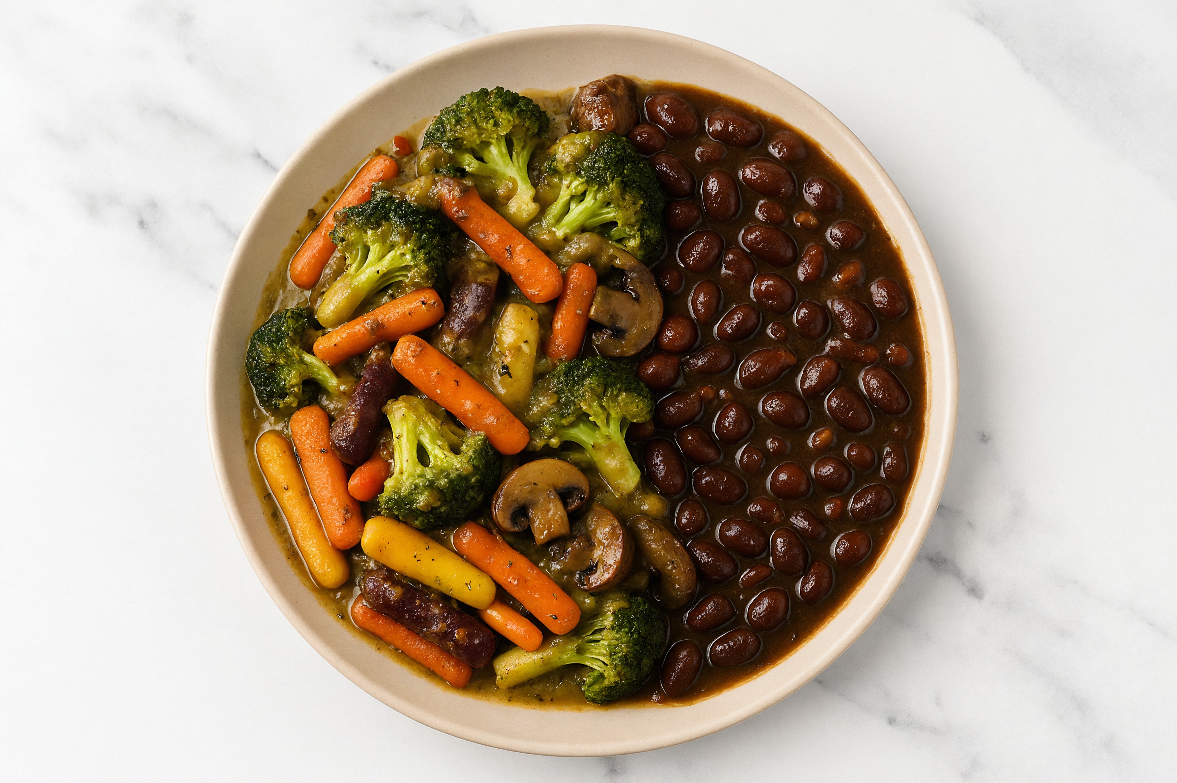 Cuban Black Bean Veggie Bowl with Organic Broccoli, Carrots, and Green Chile