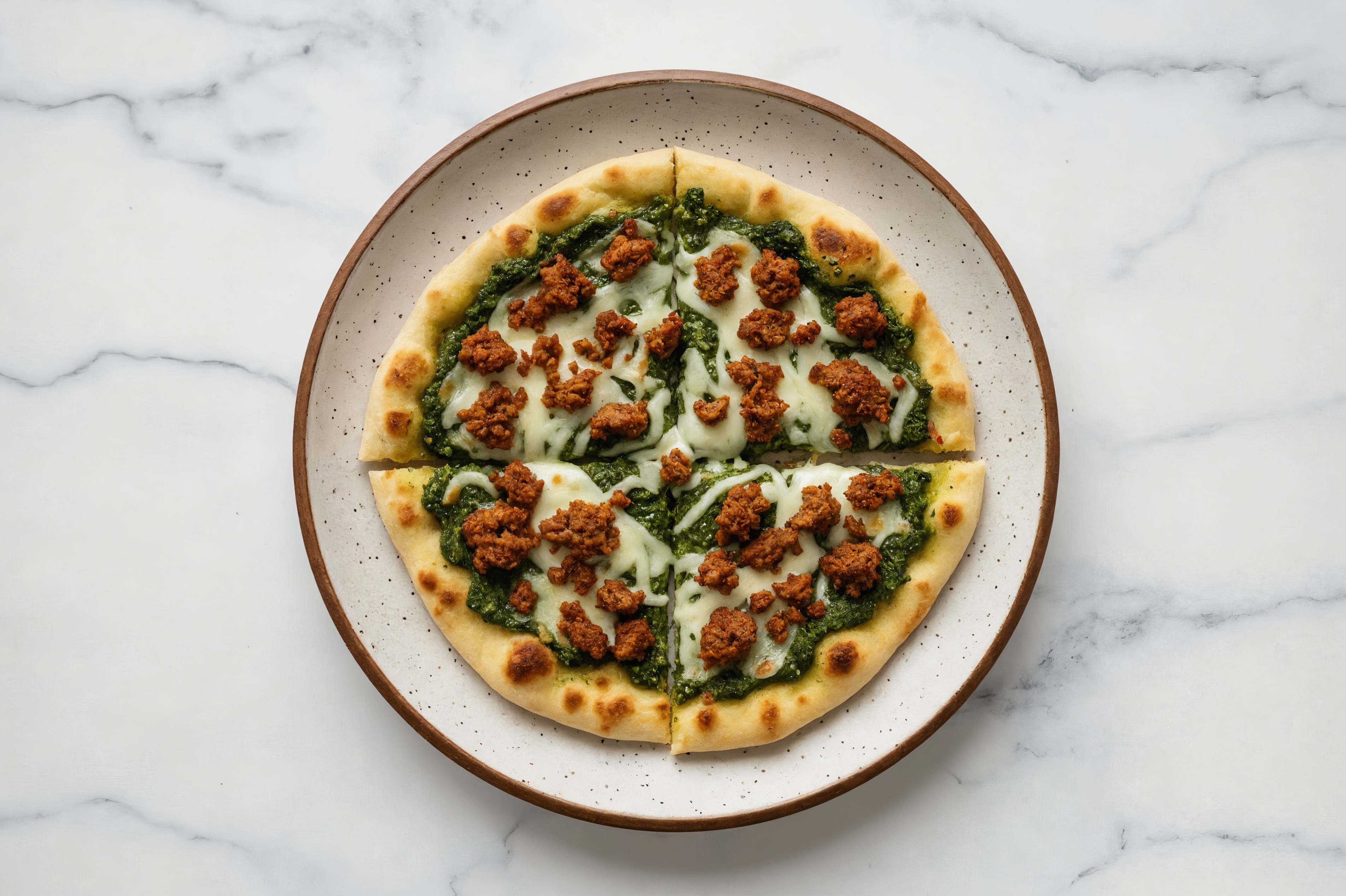 Cheezy "Chorizo" Pesto Pizza