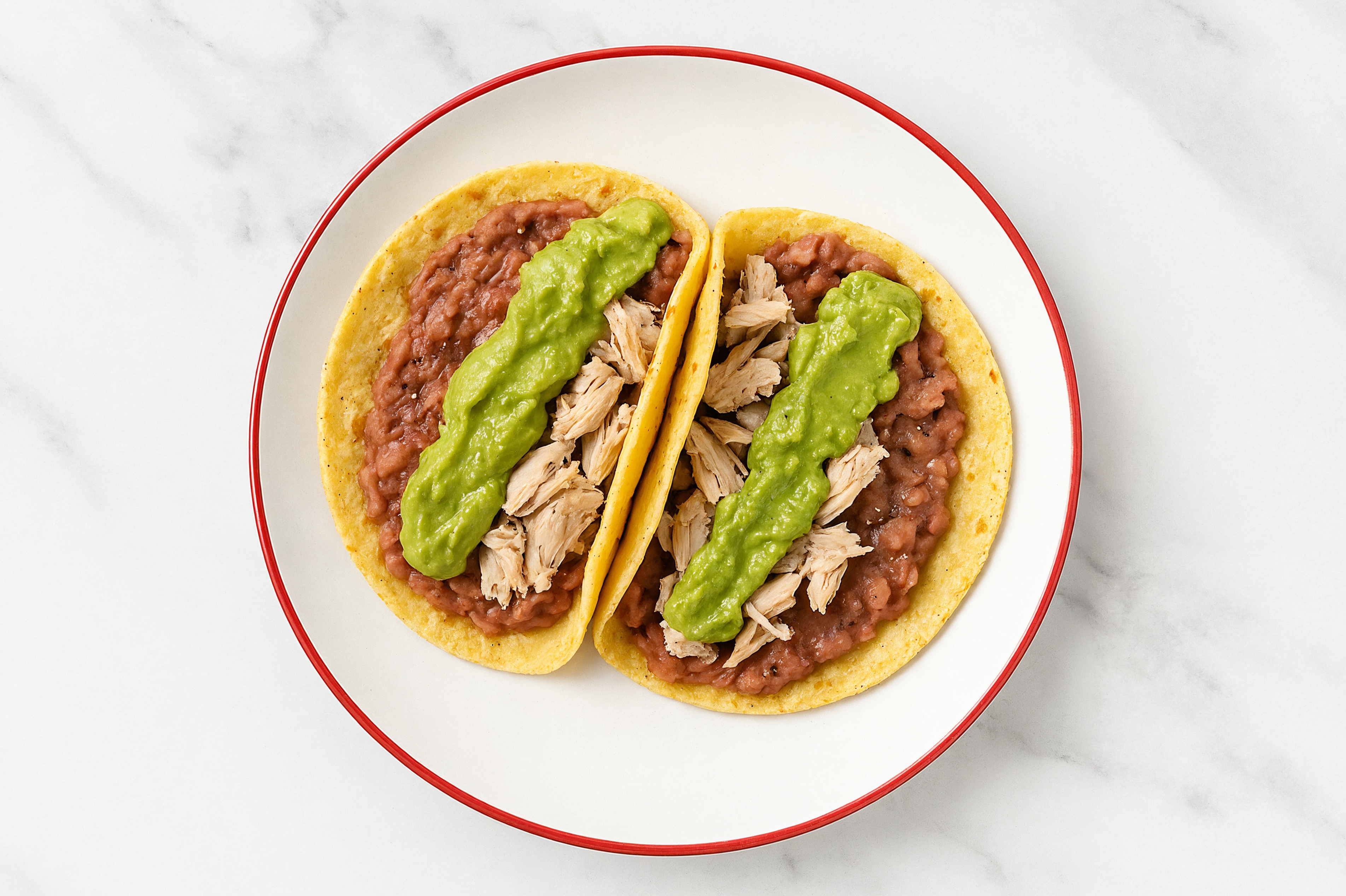 Herby Refried Red Bean Tacos with Seared Tuna & Avocado