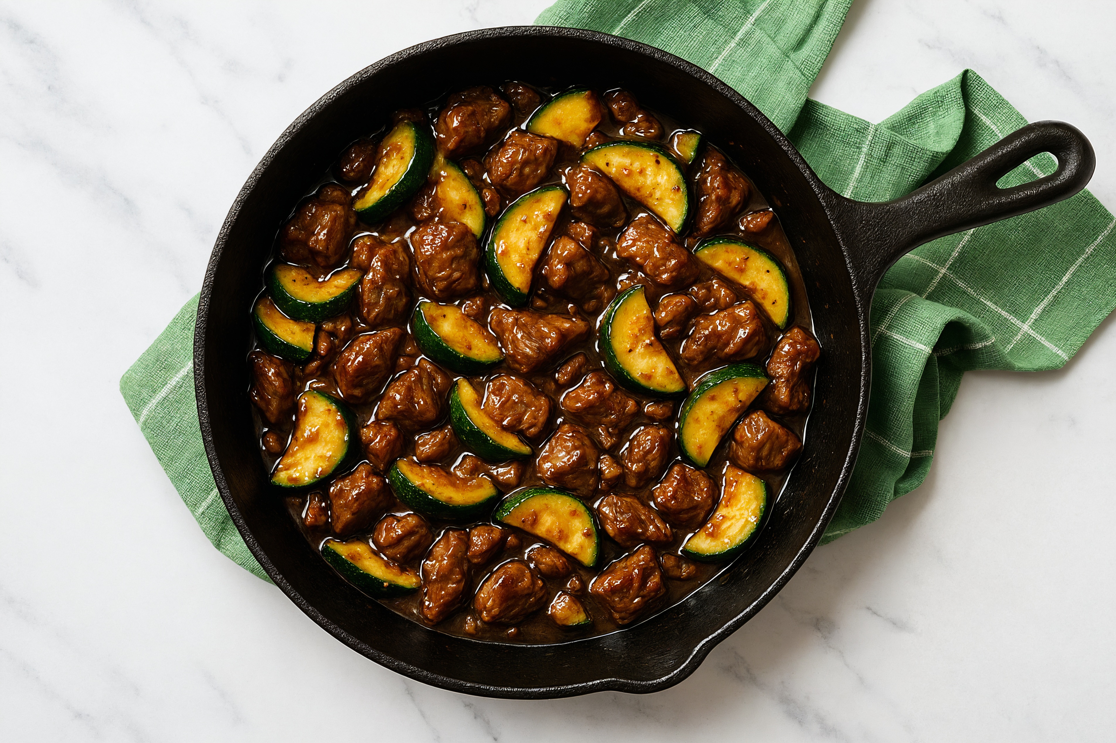 Teriyaki Beef Filet Stir-Fry with Zucchini