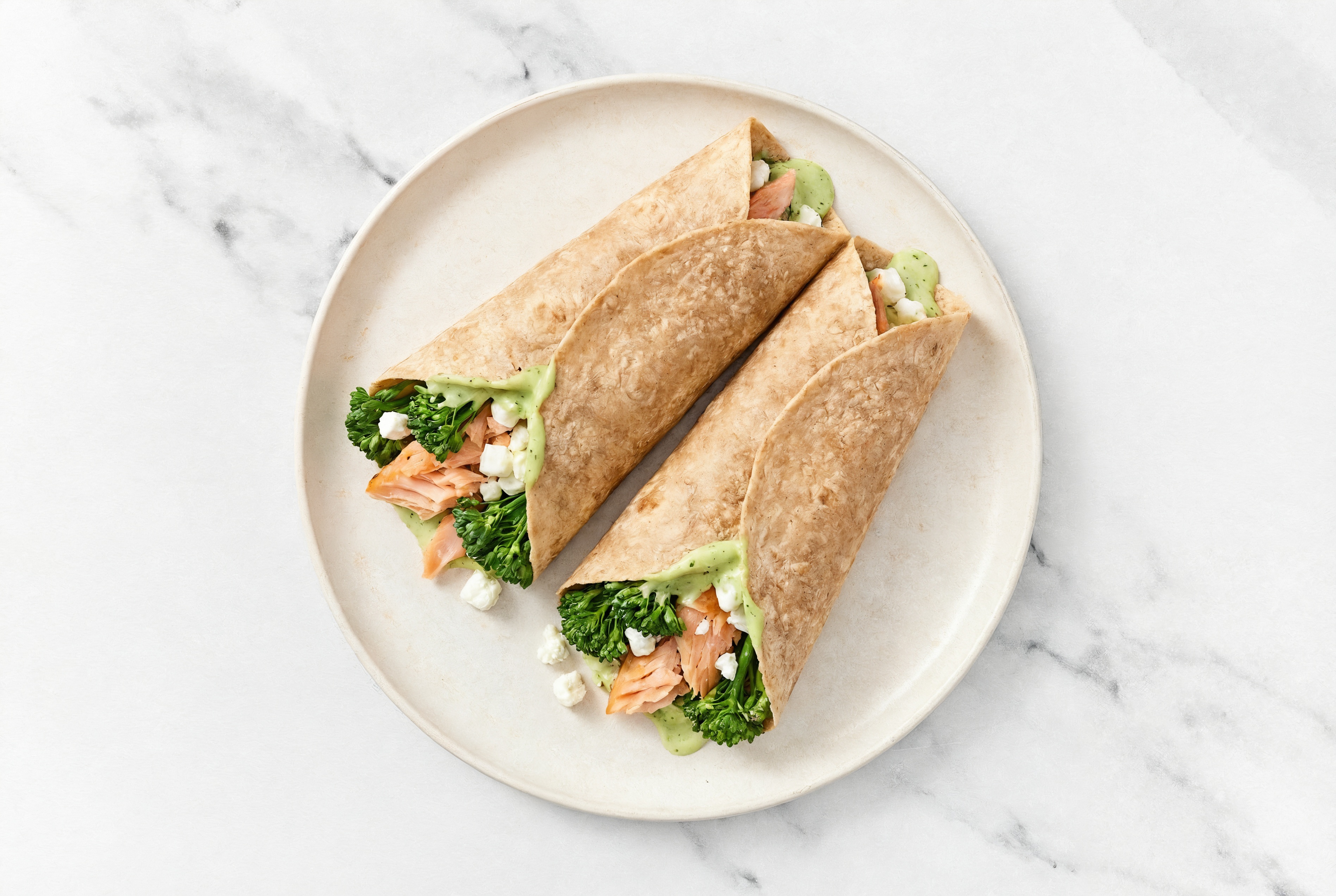 Green Goddess Salmon + Broccoli Wrap