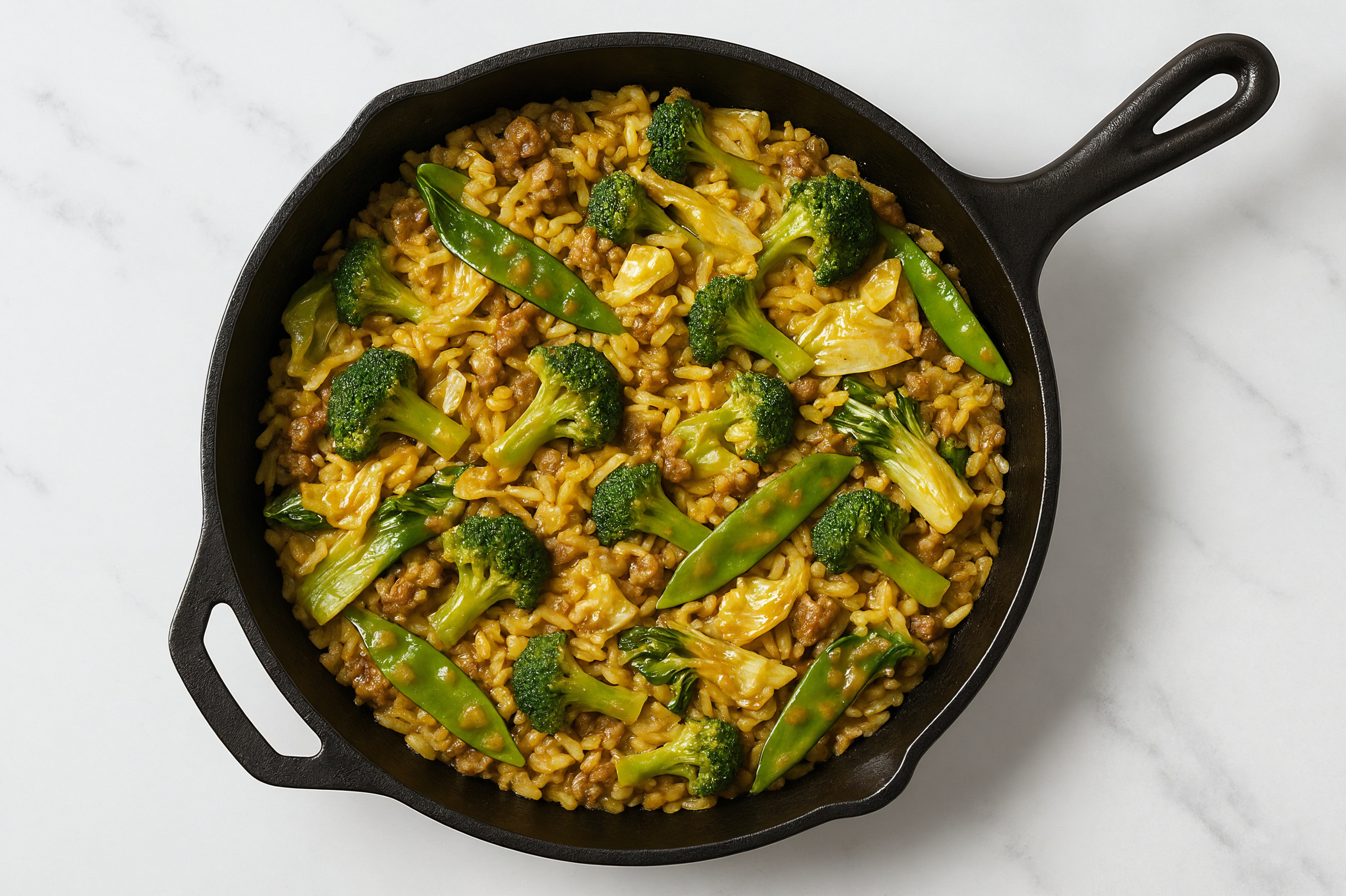 Thai Peanut Bok Choy + Ground Beef Patties Stir-Fry