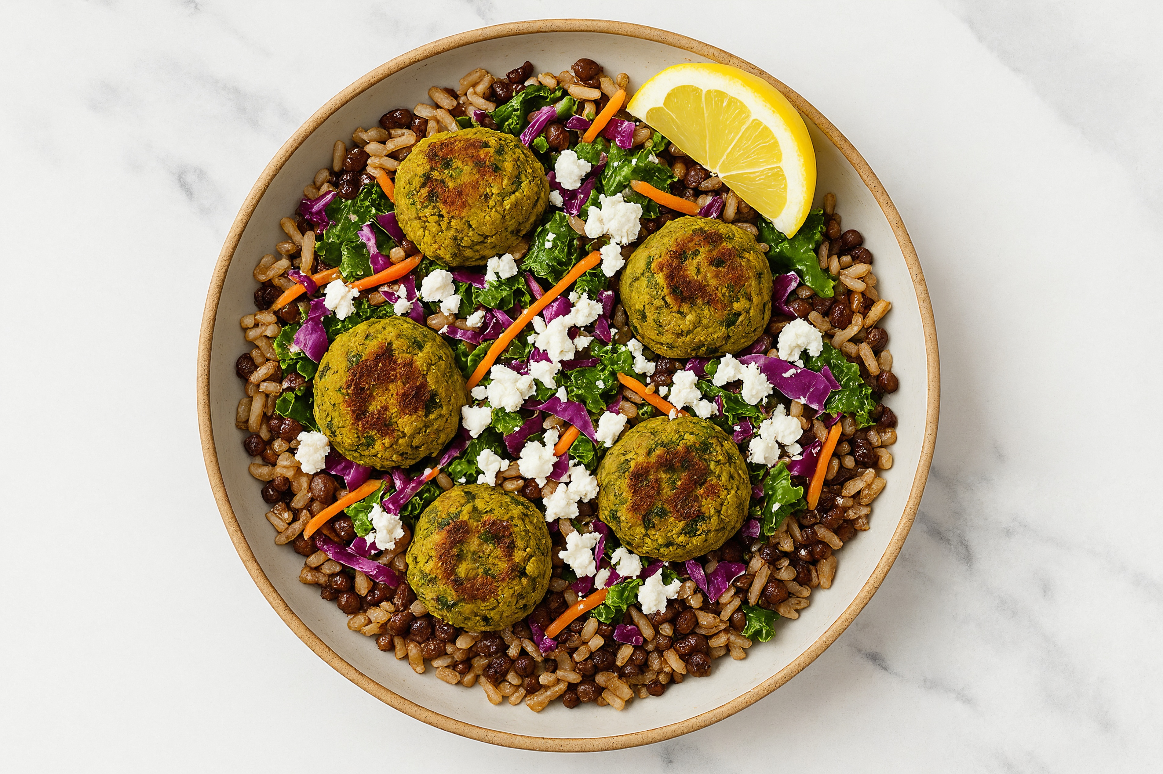 Falafel Rainbow Rice Bowl
