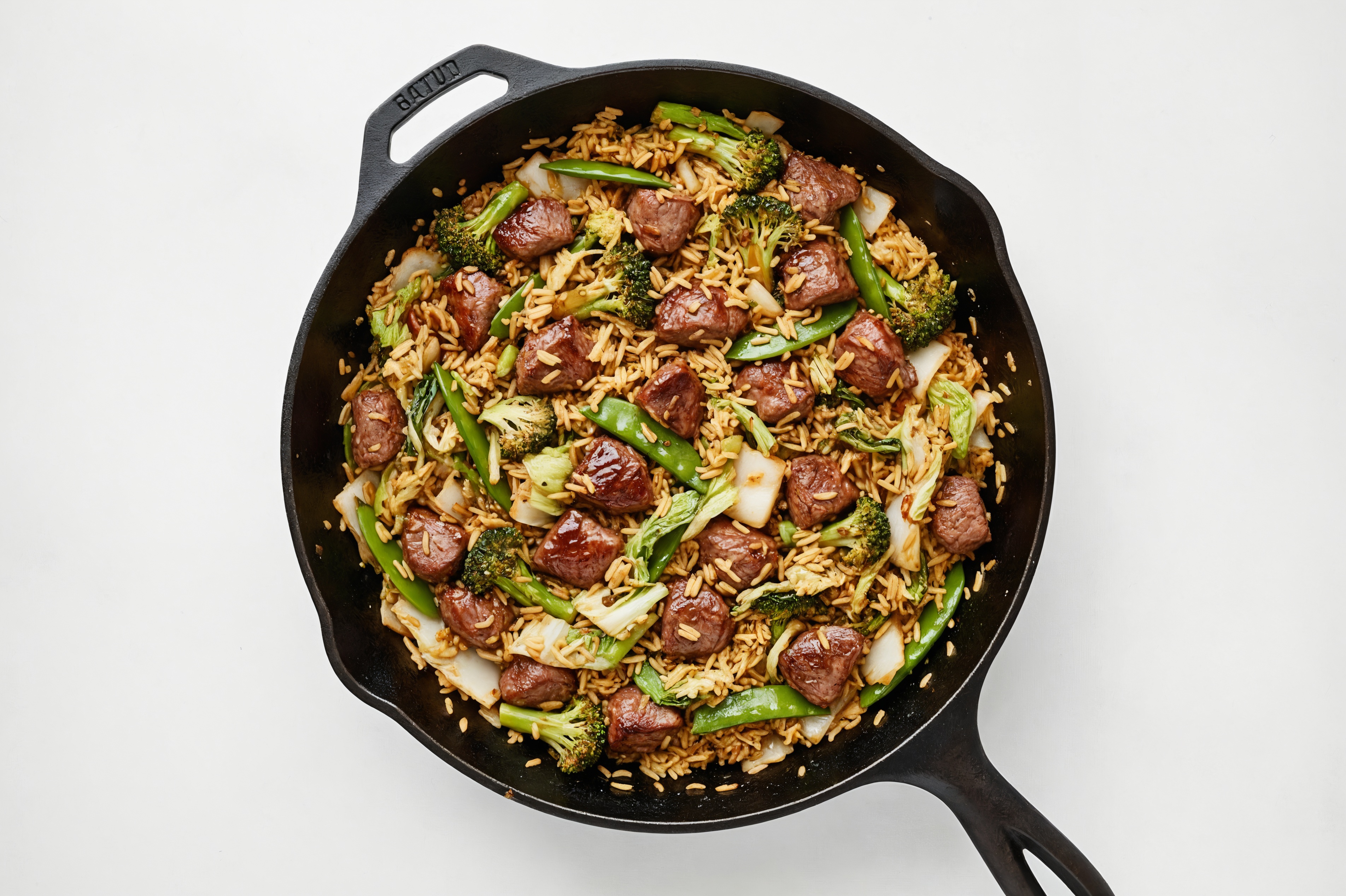 Japanese Bbq Bok Choy + Lamb Stir-Fry with Seasoned Jasmine Rice