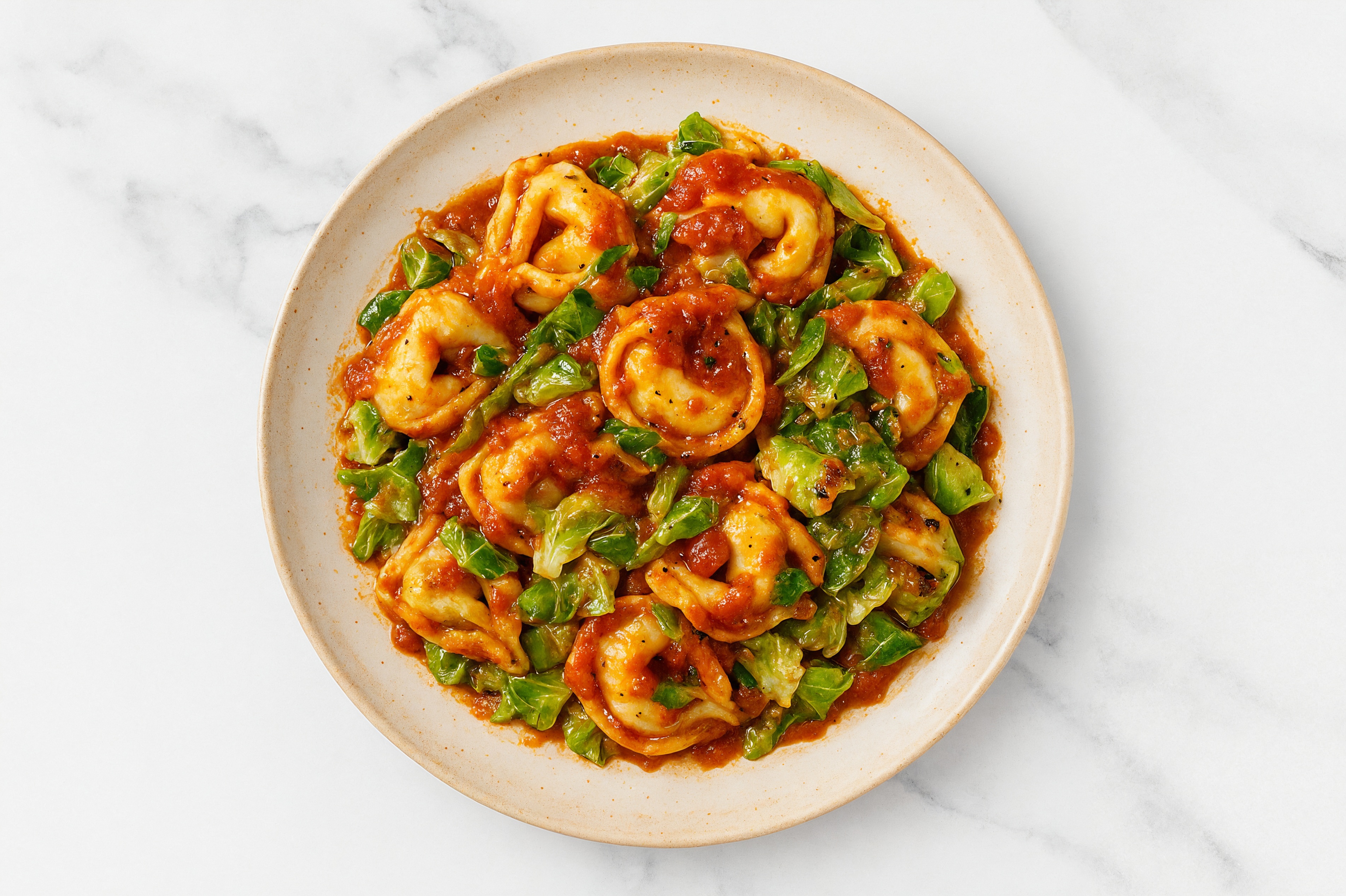 Tortelloni Marinara + Brussels