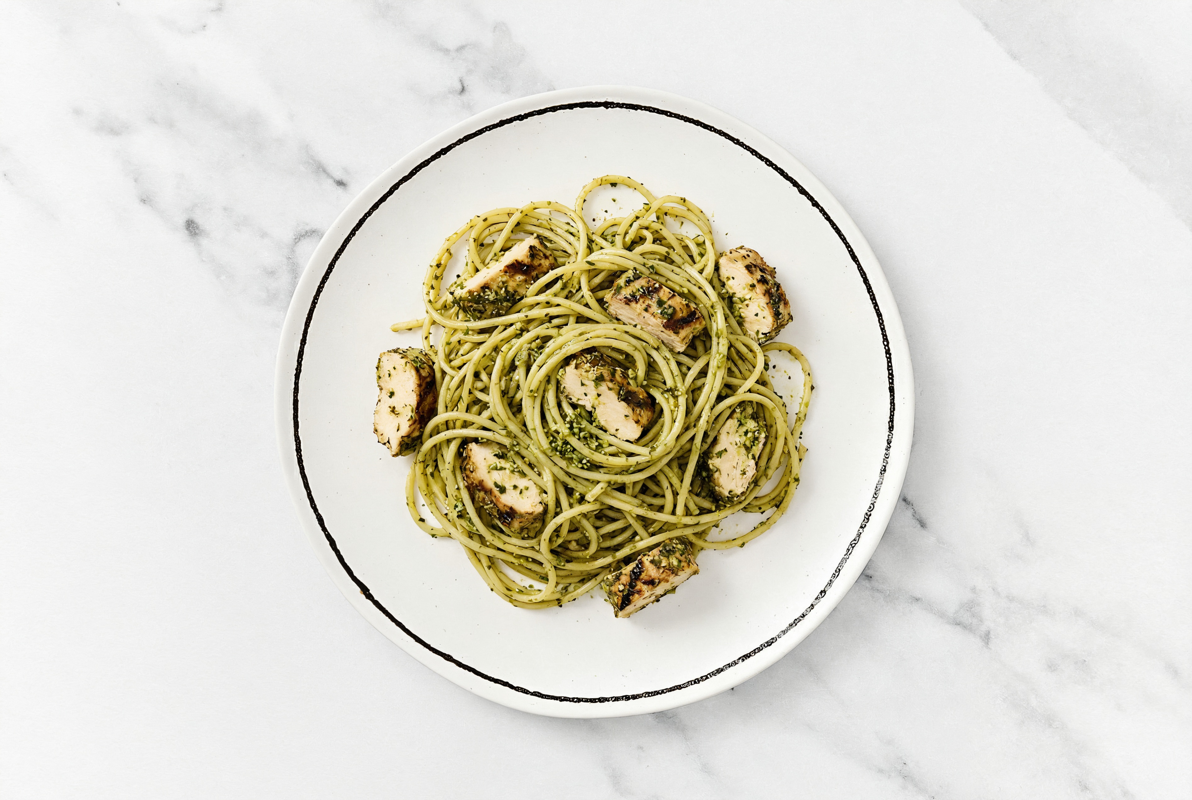 Pesto Mediterranean Grilled Chicken Breast Gluten Free Spaghetti